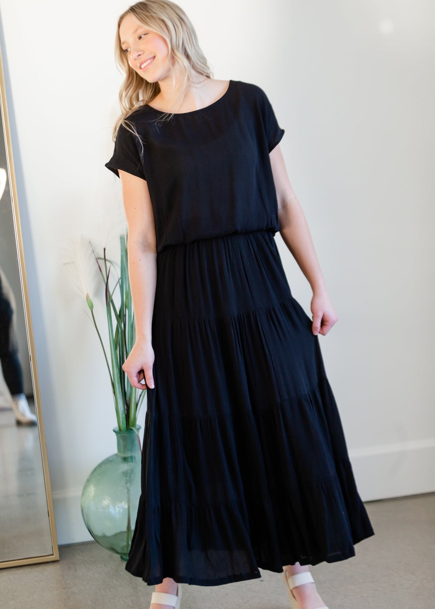 Black Tiered Ruffle Maxi Skirt Skirts Z Supply