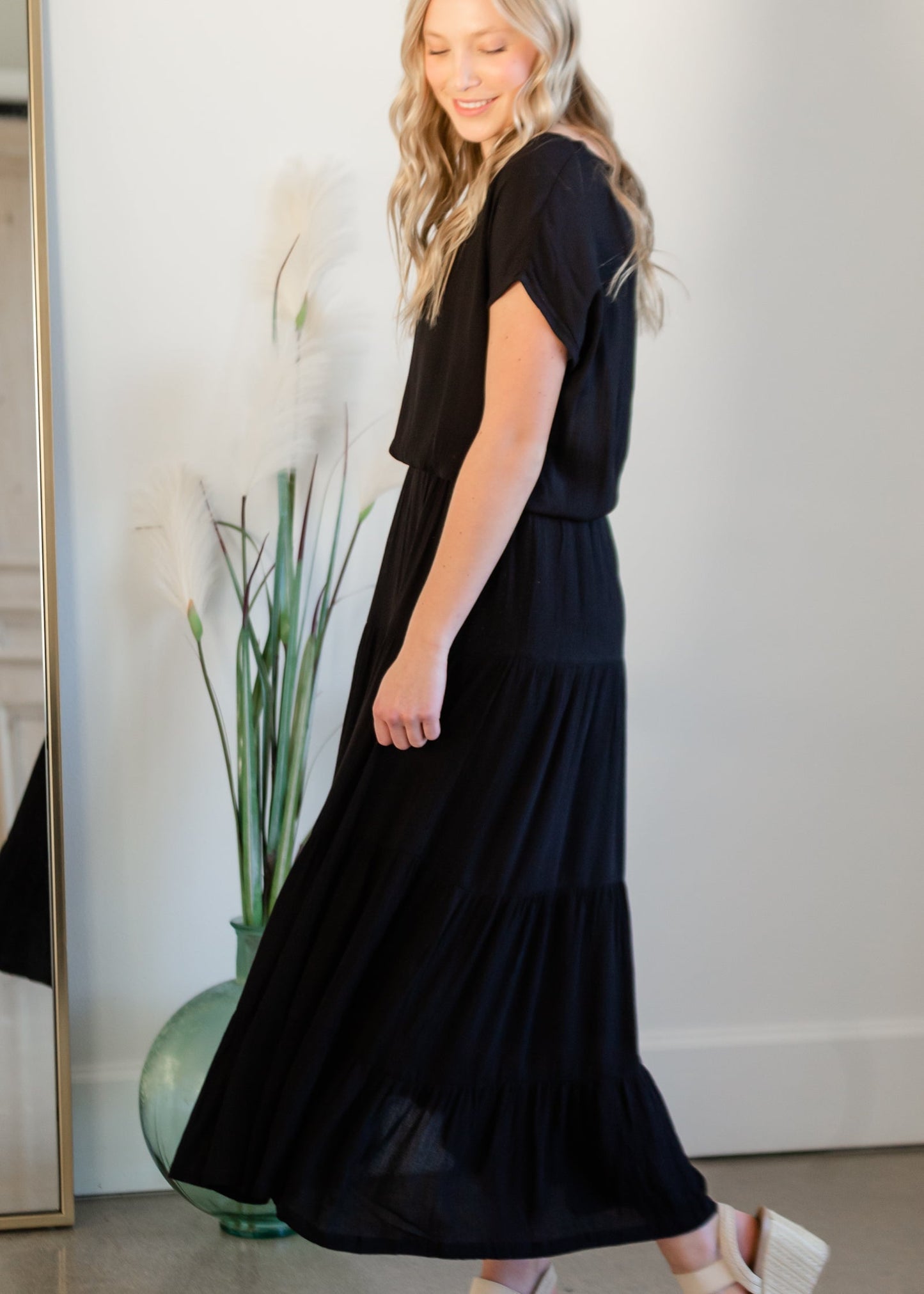 Black Tiered Ruffle Maxi Skirt Skirts Z Supply