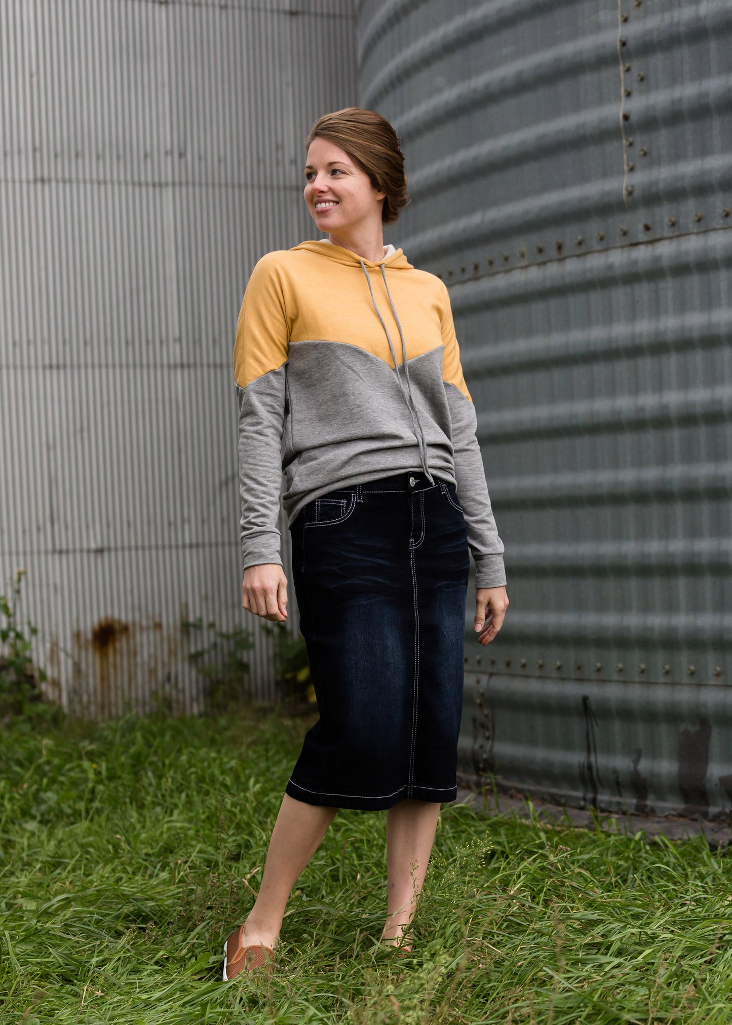 Black Wash Midi Denim Skirt - FINAL SALE Skirts