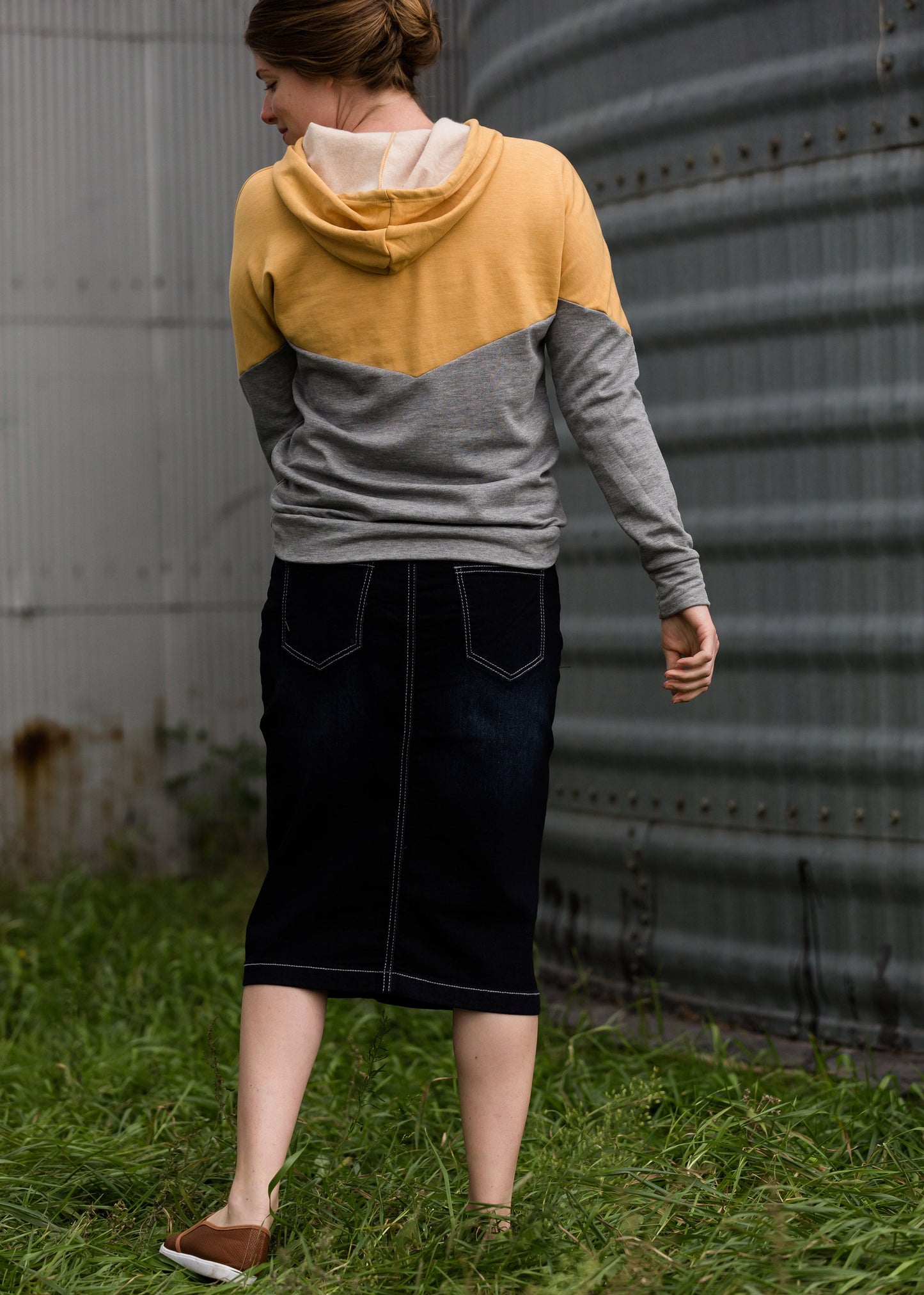 Black Wash Midi Denim Skirt - FINAL SALE Skirts