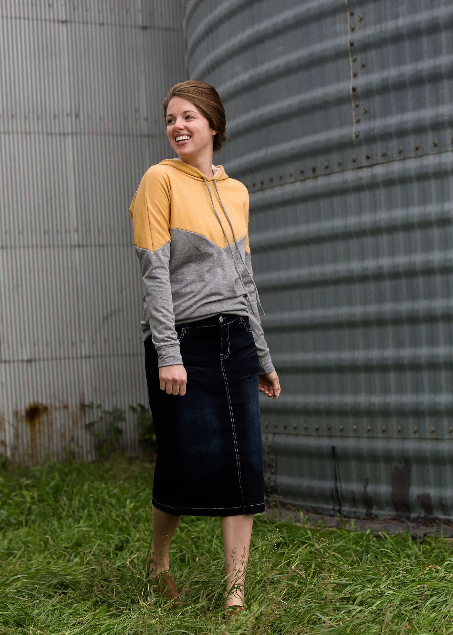 Black Wash Midi Denim Skirt - FINAL SALE Skirts