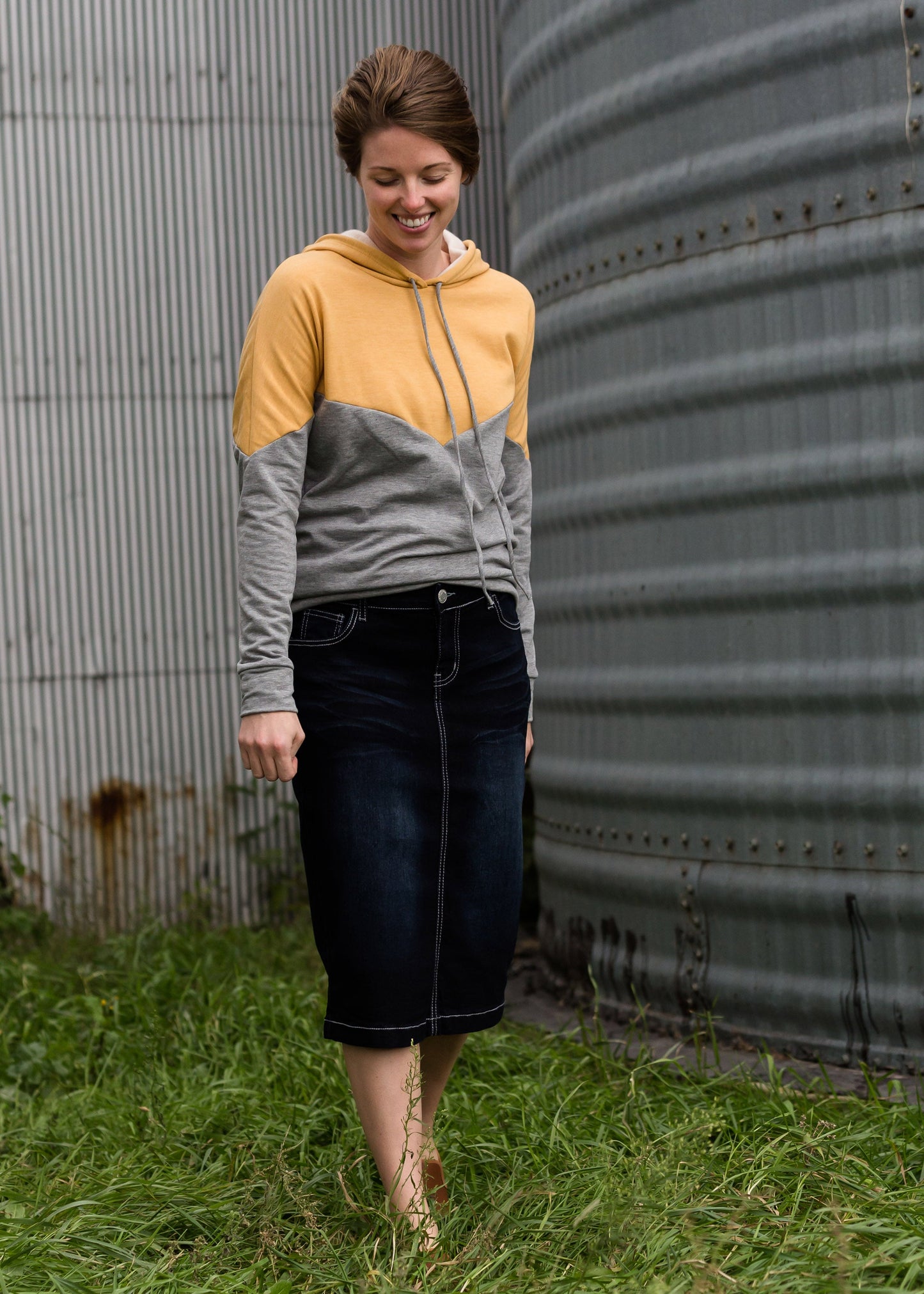 Black Wash Midi Denim Skirt - FINAL SALE Skirts