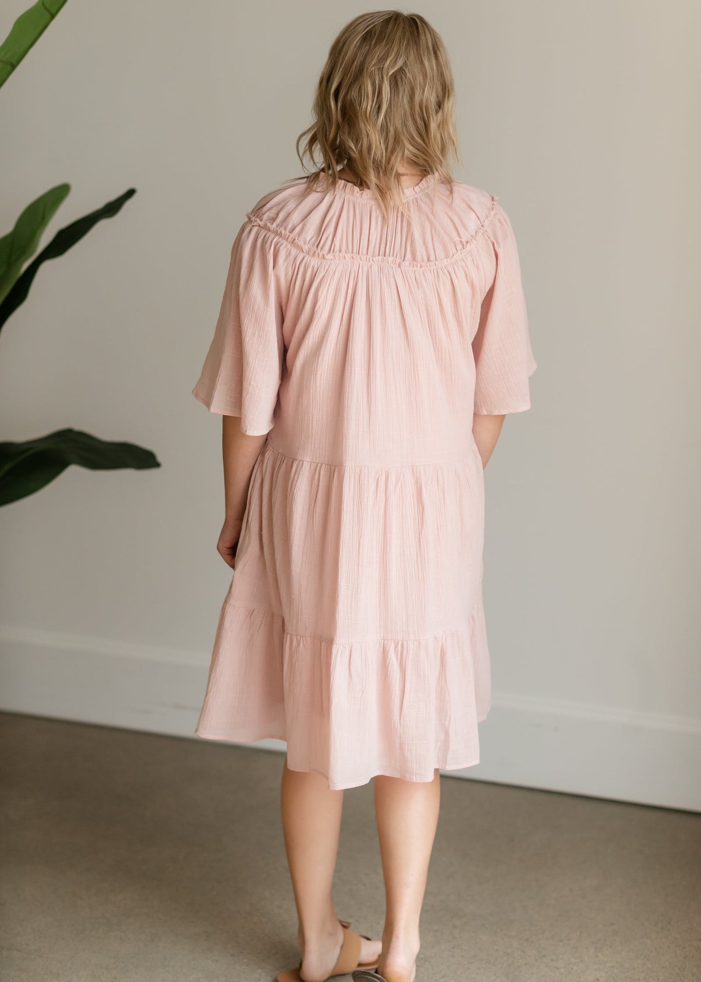 Blush Ruffle Textured Midi Dress - FINAL SALE Dresses