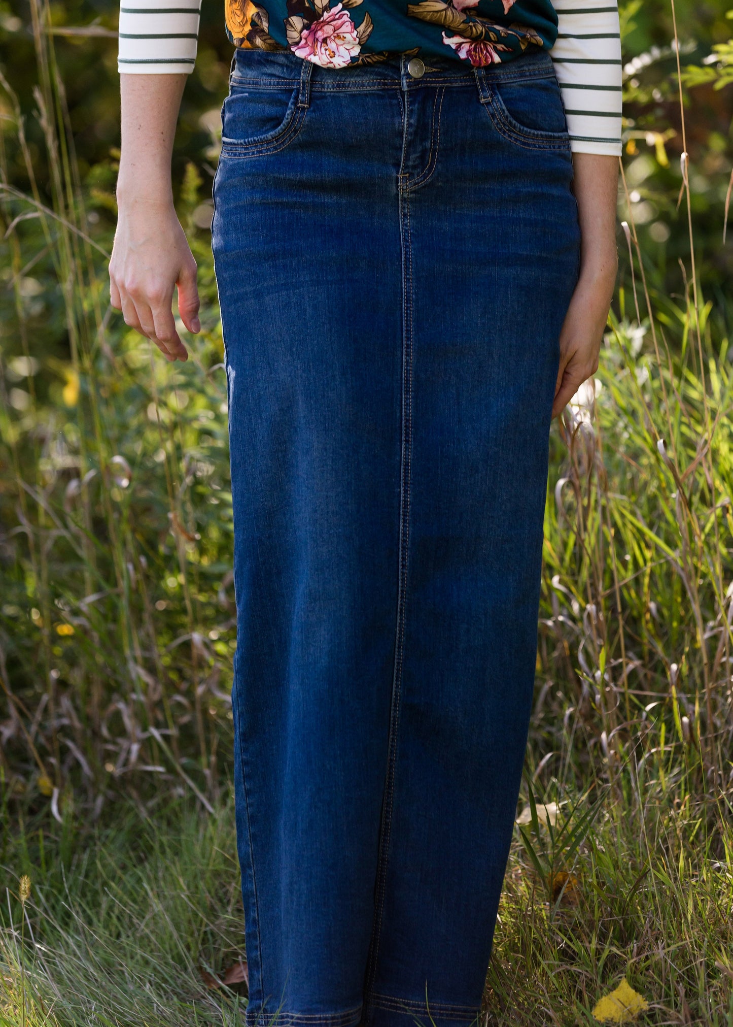 Bria Long Denim Skirt - FINAL SALE Skirts