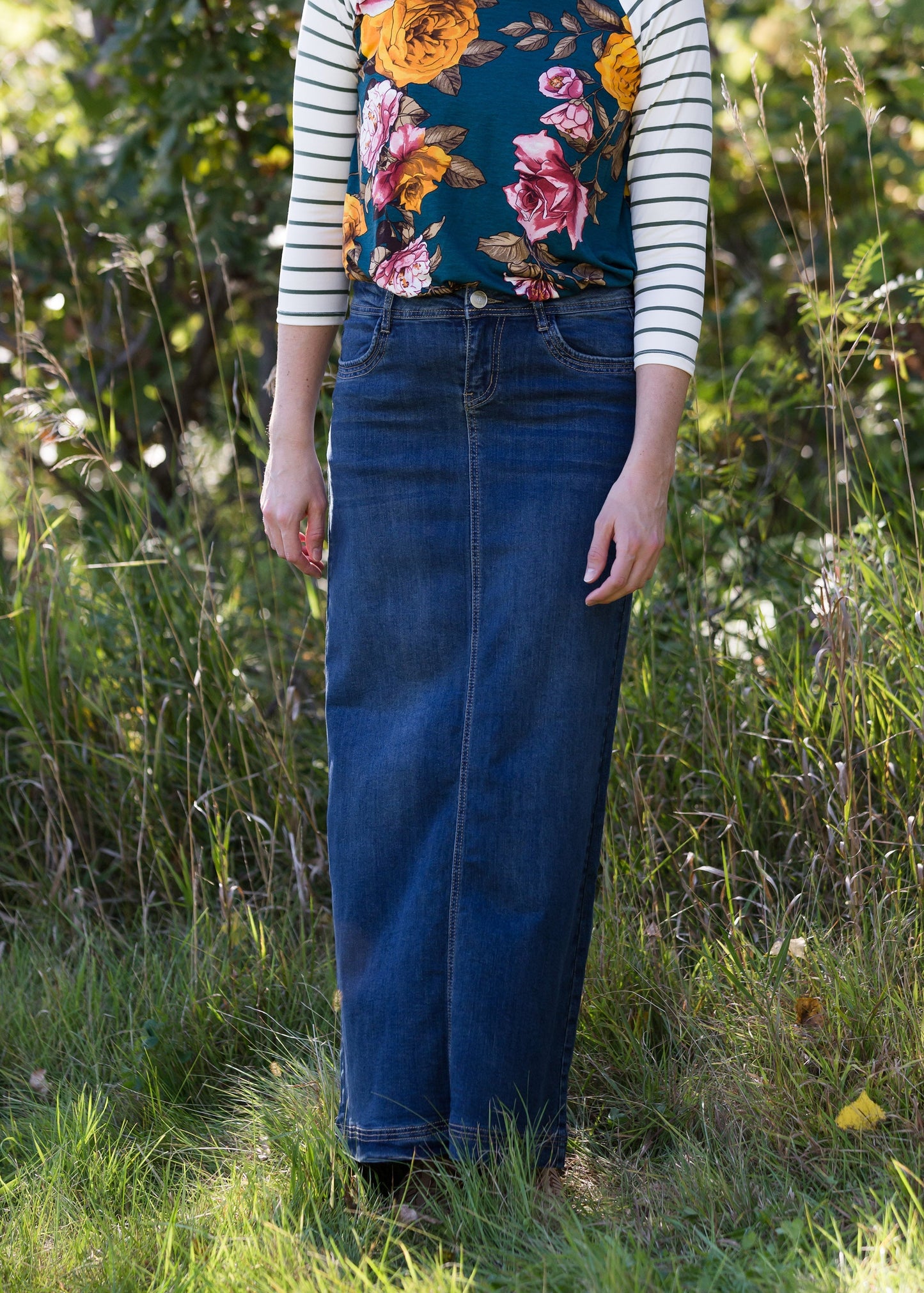 Bria Long Denim Skirt - FINAL SALE Skirts