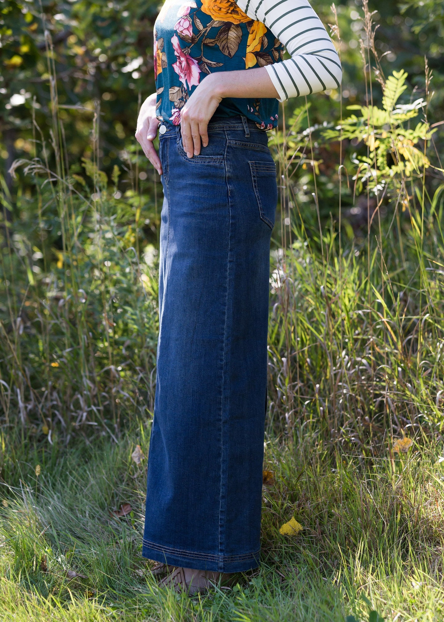 Bria Long Denim Skirt - FINAL SALE Skirts
