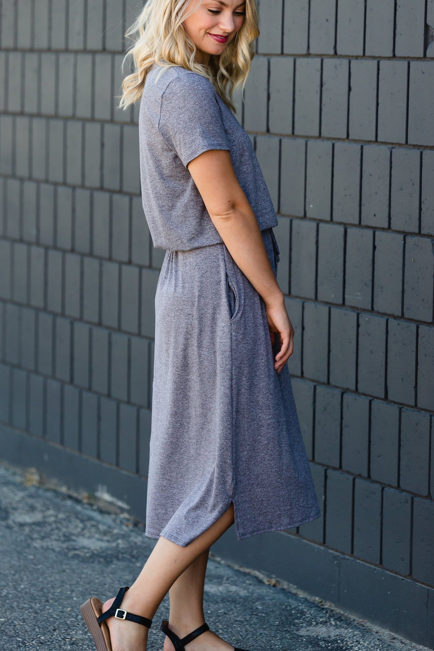 Buttery Soft Two Tone Midi Dress - FINAL SALE Dresses