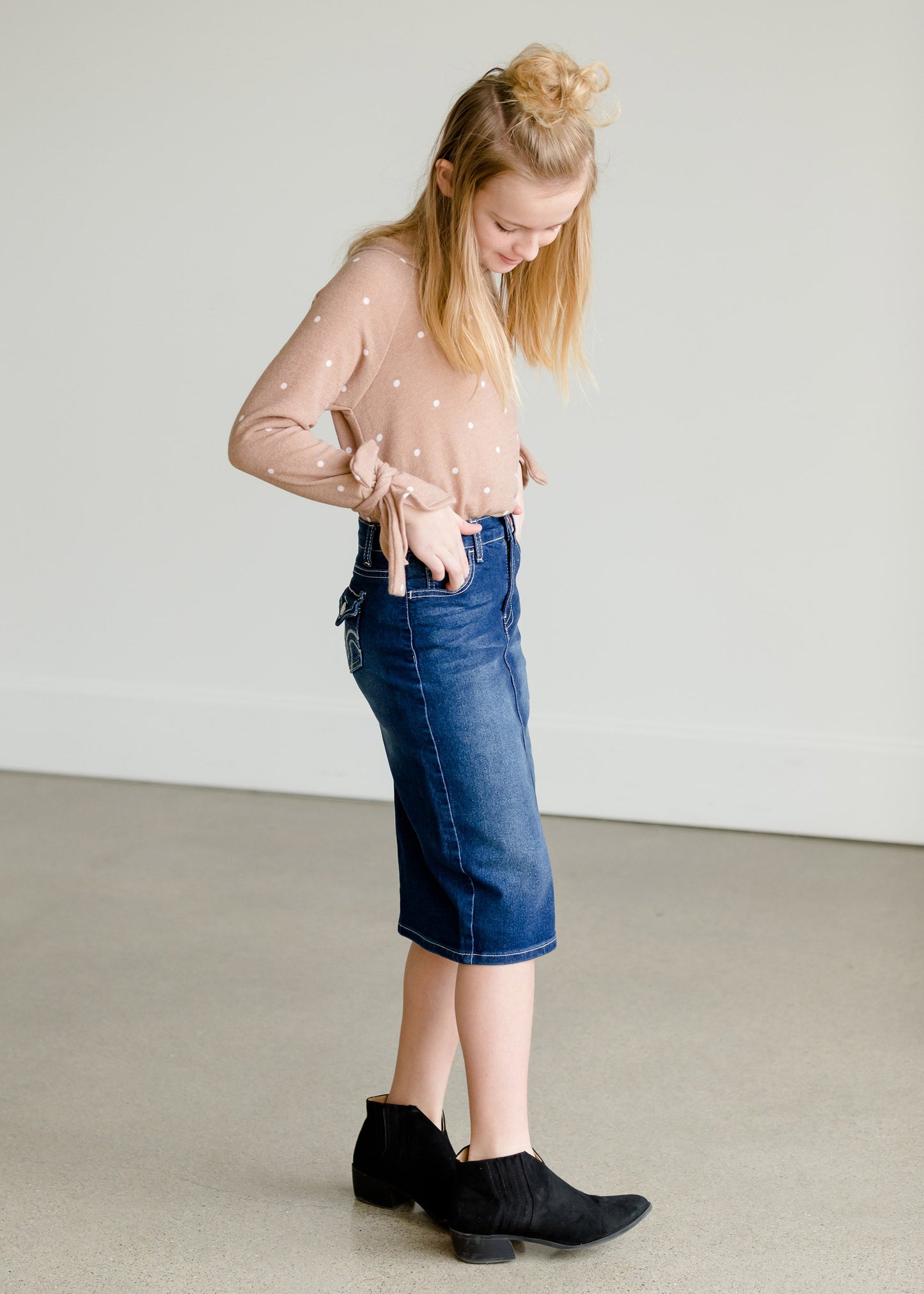 Button Pocket Midi Denim Skirt - FINAL SALE Skirts
