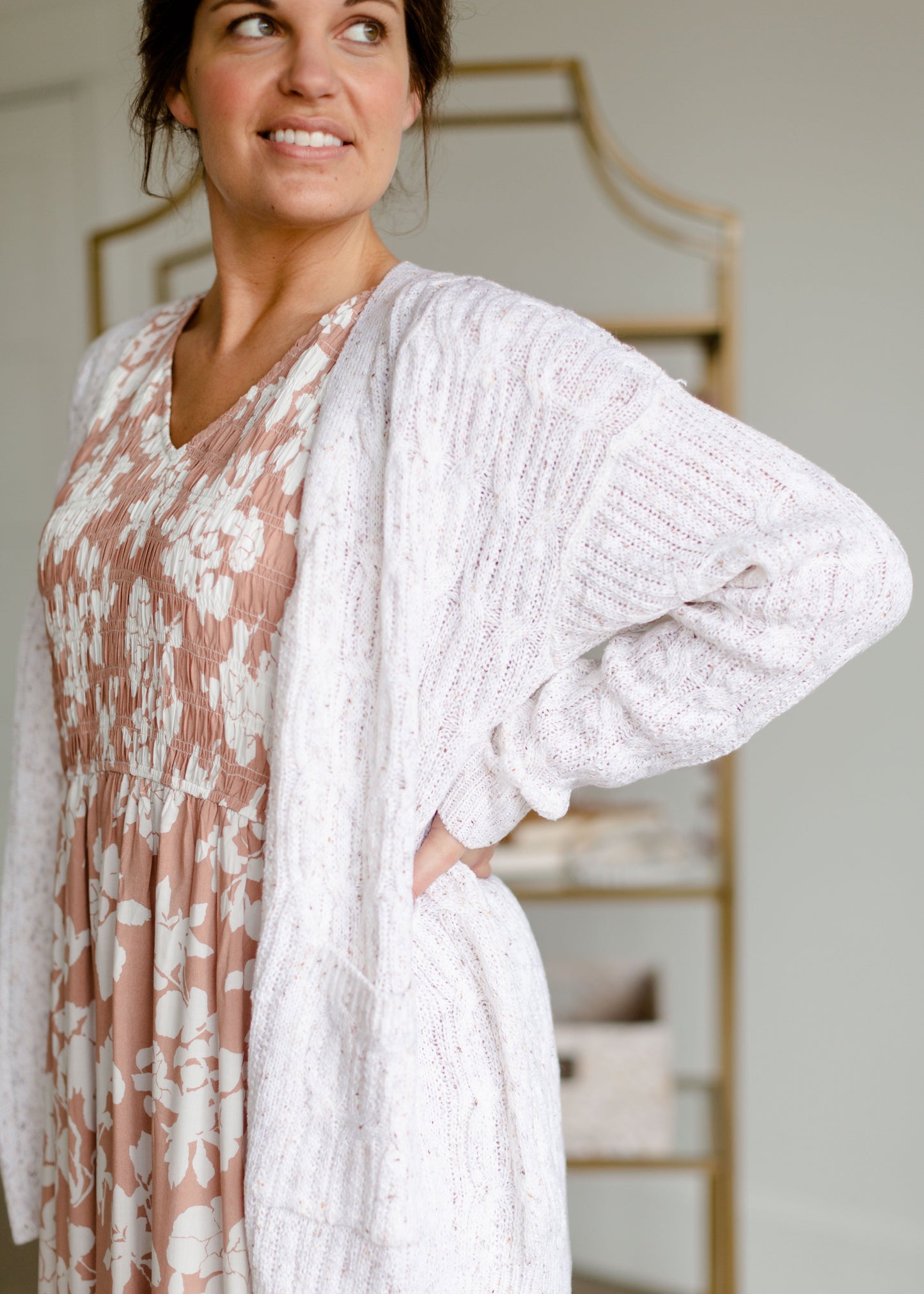 Button Up Cable Knit Cardigan Shirts Polagram