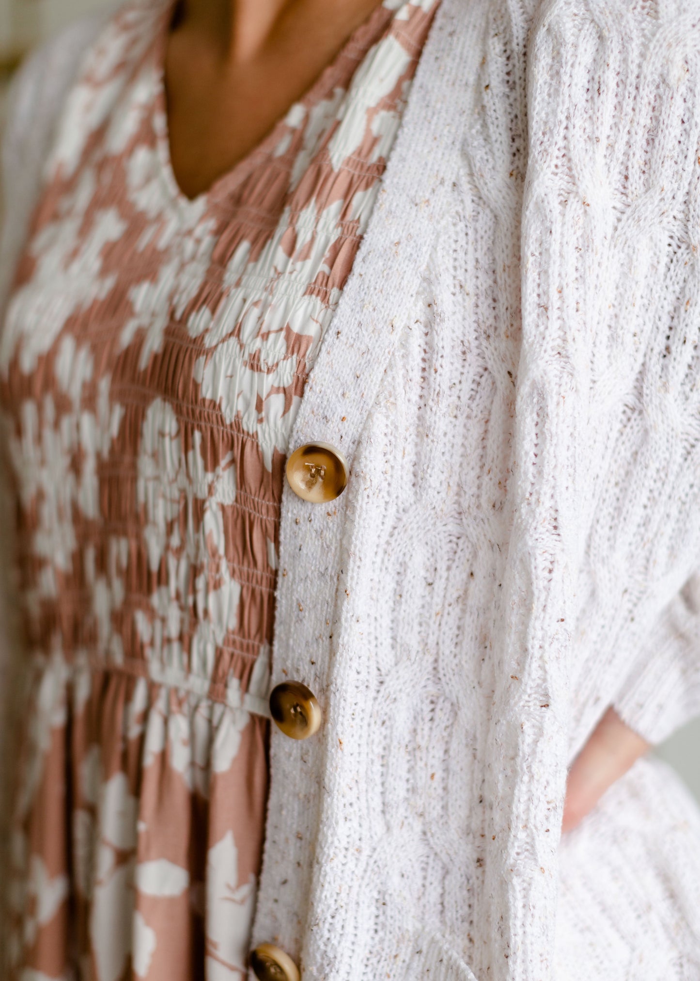 Button Up Cable Knit Cardigan Shirts Polagram