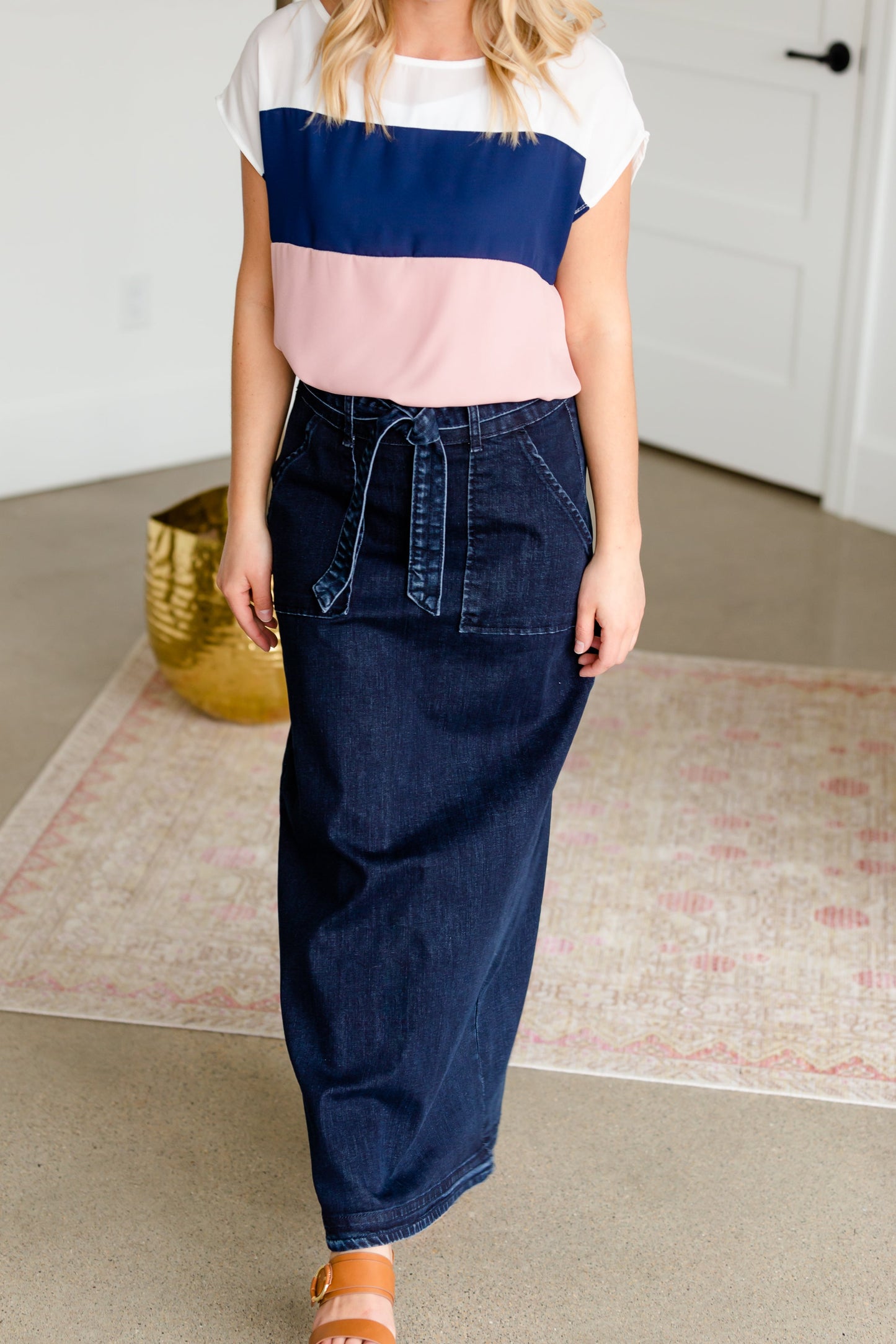 Caroline Paper Bag Tie Denim Jean Skirt - FINAL SALE Skirts