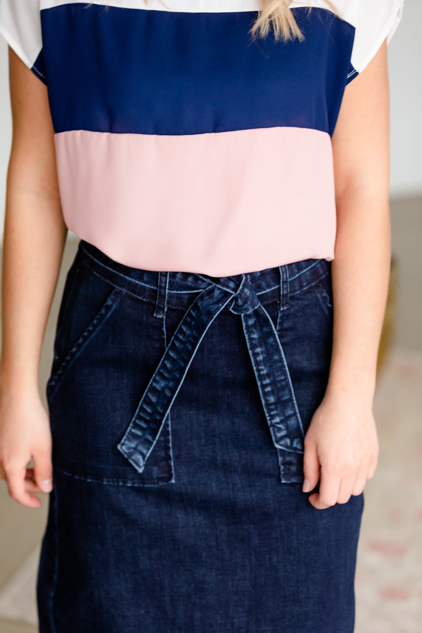 Caroline Paper Bag Tie Denim Jean Skirt - FINAL SALE Skirts