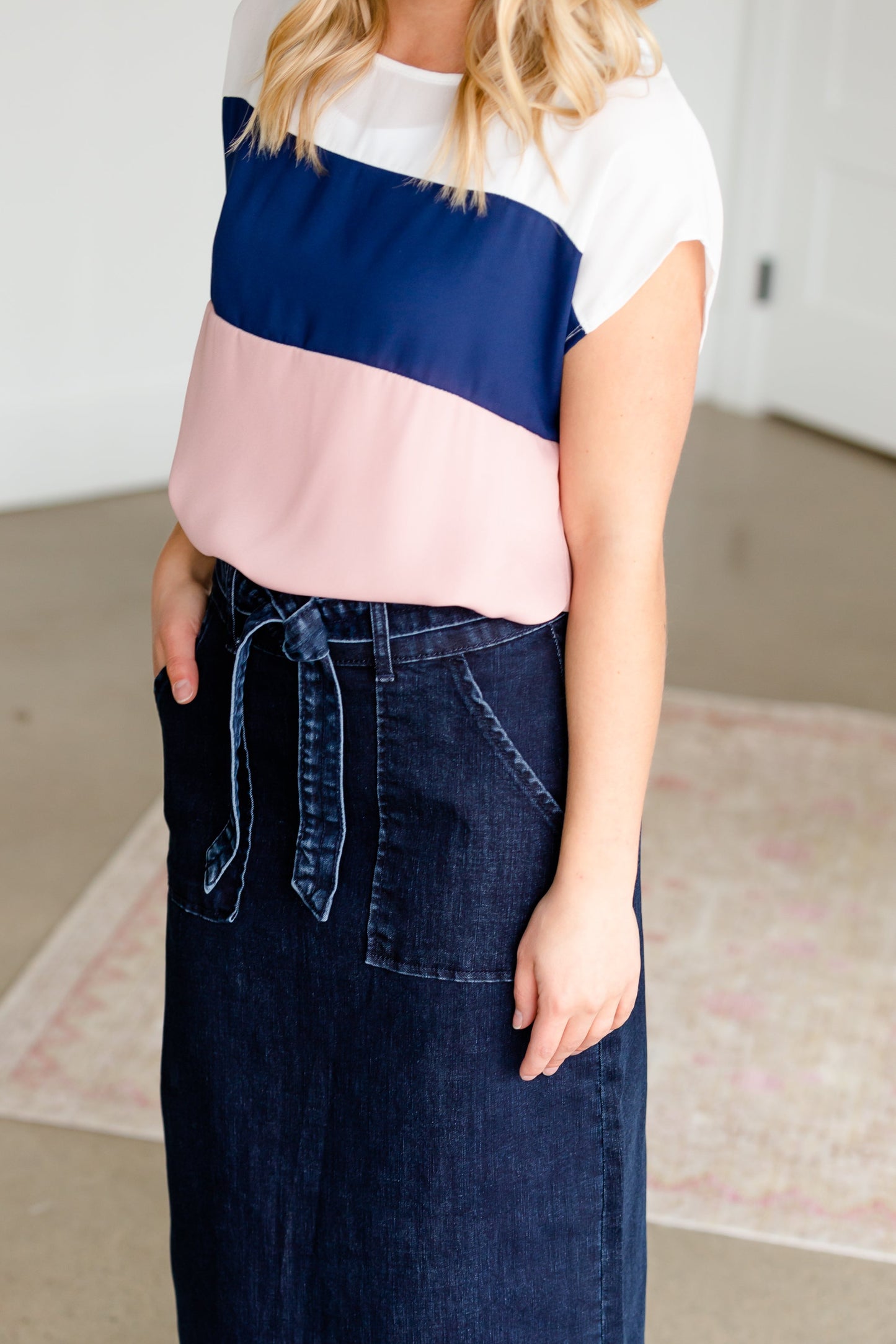 Caroline Paper Bag Tie Denim Jean Skirt - FINAL SALE Skirts