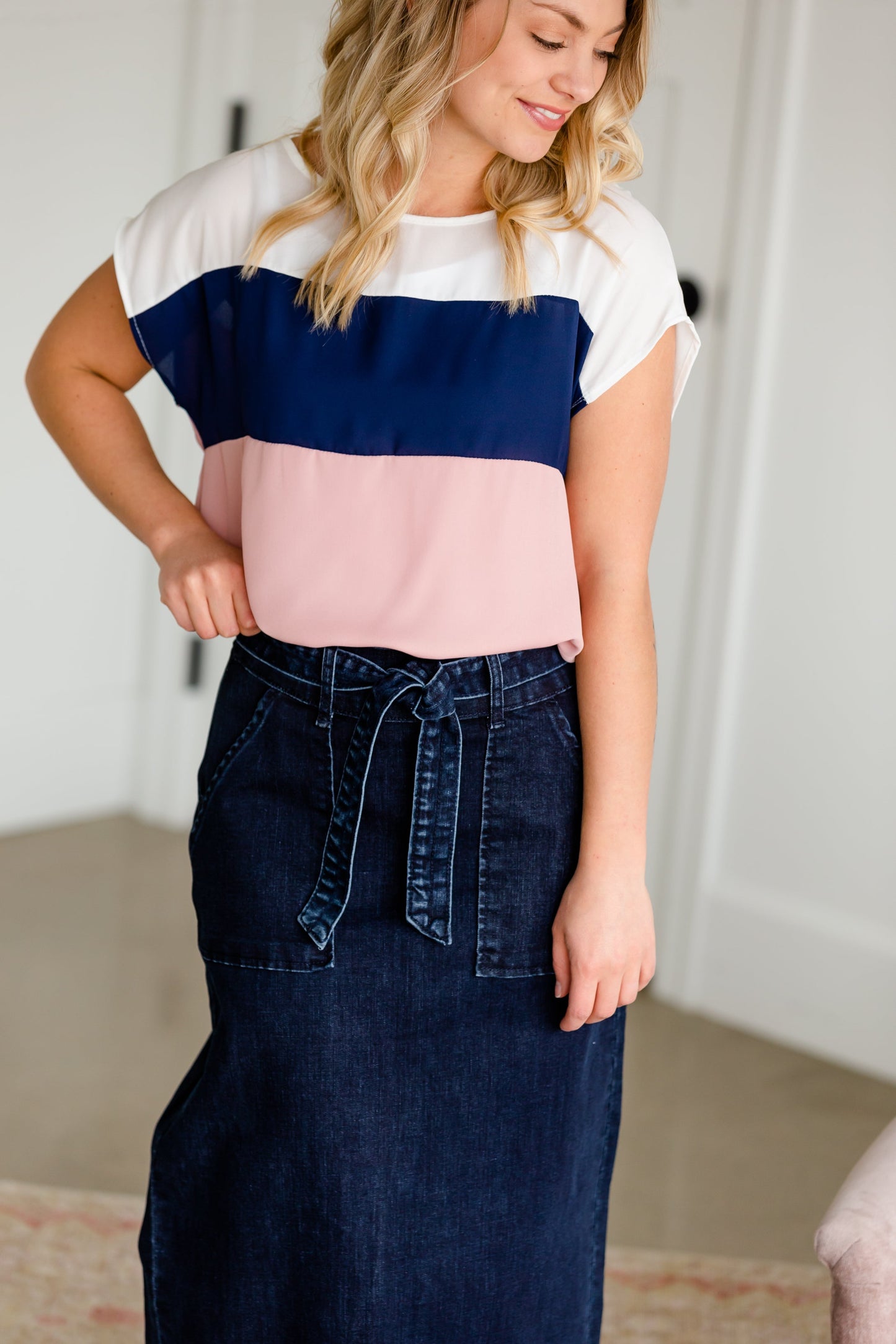 Caroline Paper Bag Tie Denim Jean Skirt - FINAL SALE Skirts