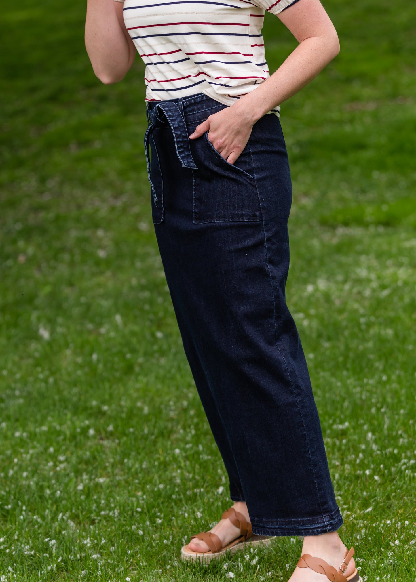 Caroline Paper Bag Tie Denim Jean Skirt - FINAL SALE Skirts
