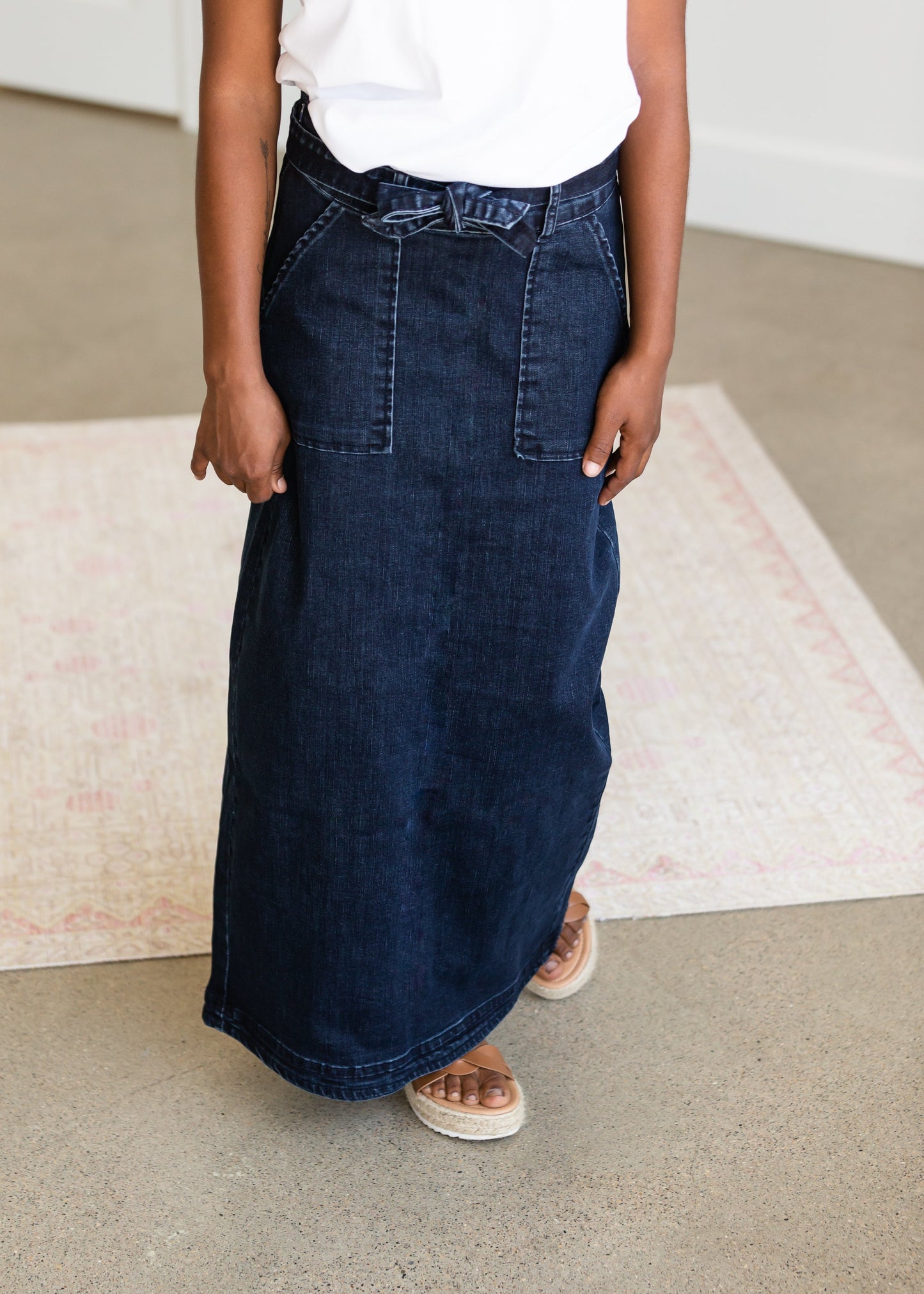 Caroline Paper Bag Tie Denim Jean Skirt - FINAL SALE Skirts