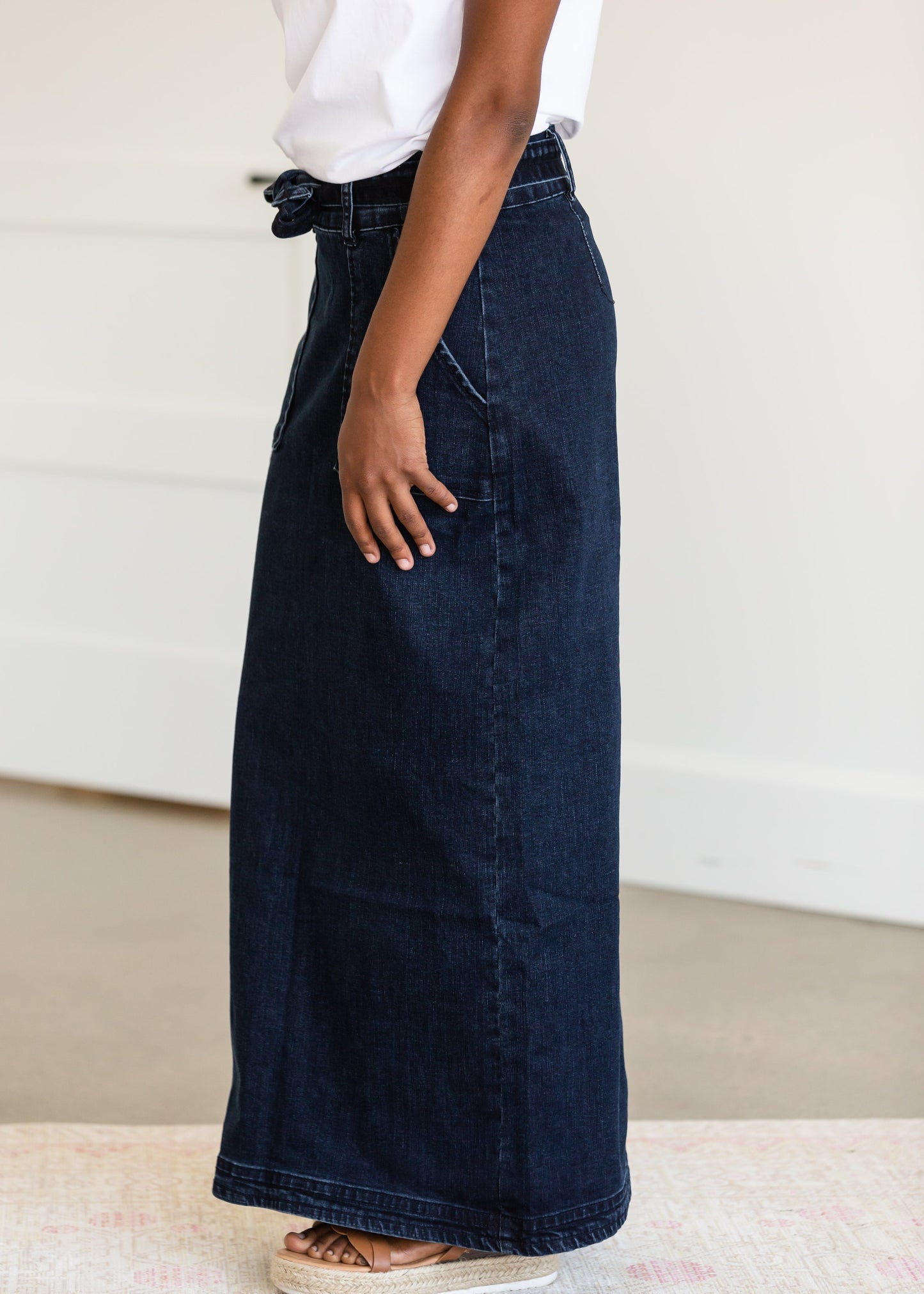 Caroline Paper Bag Tie Denim Jean Skirt - FINAL SALE Skirts
