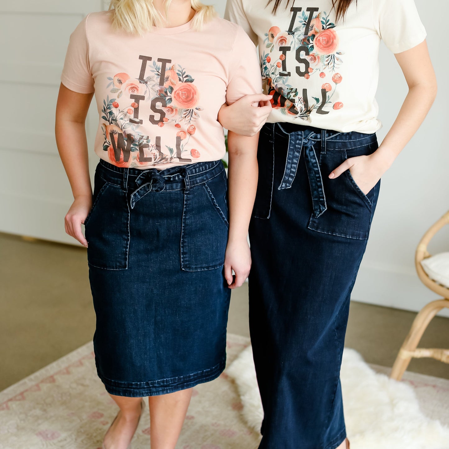Caroline Paper Bag Tie Denim Jean Skirt - FINAL SALE Skirts