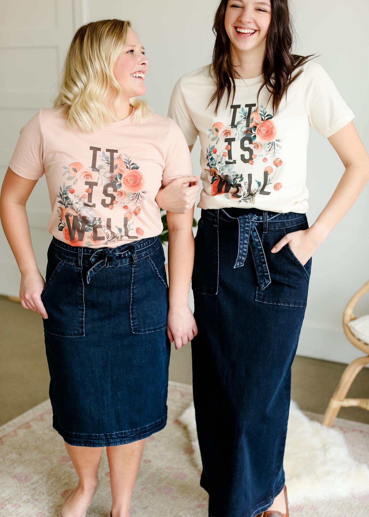 Caroline Paper Bag Tie Denim Jean Skirt - FINAL SALE Skirts