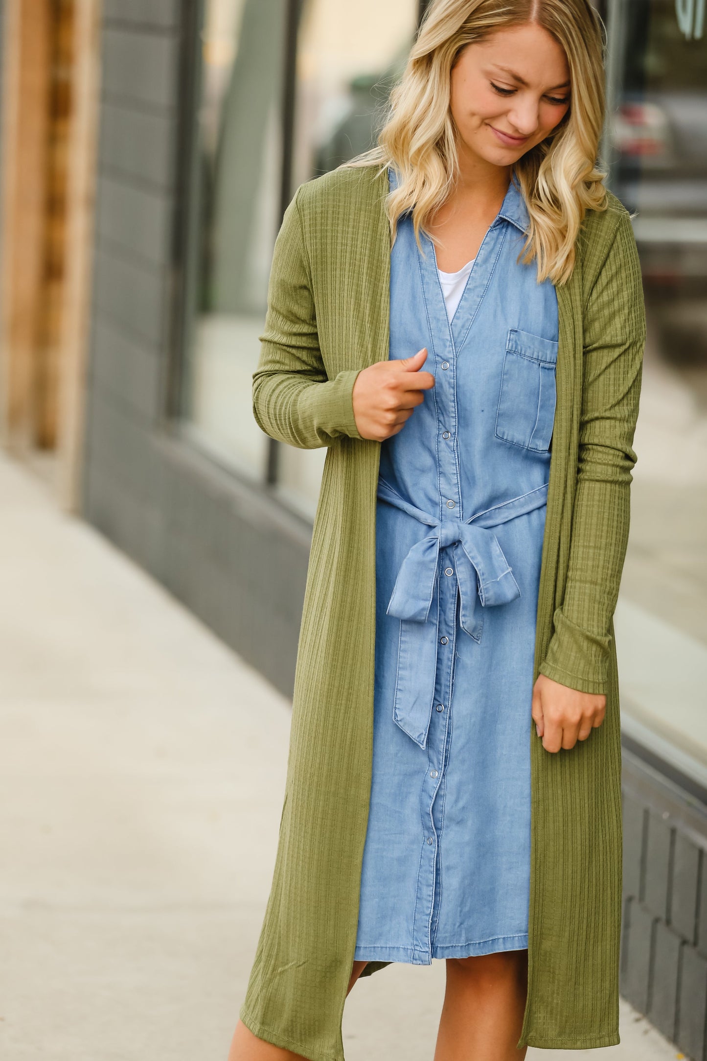 Chambray Tie Waist Midi Dress - FINAL SALE Dresses