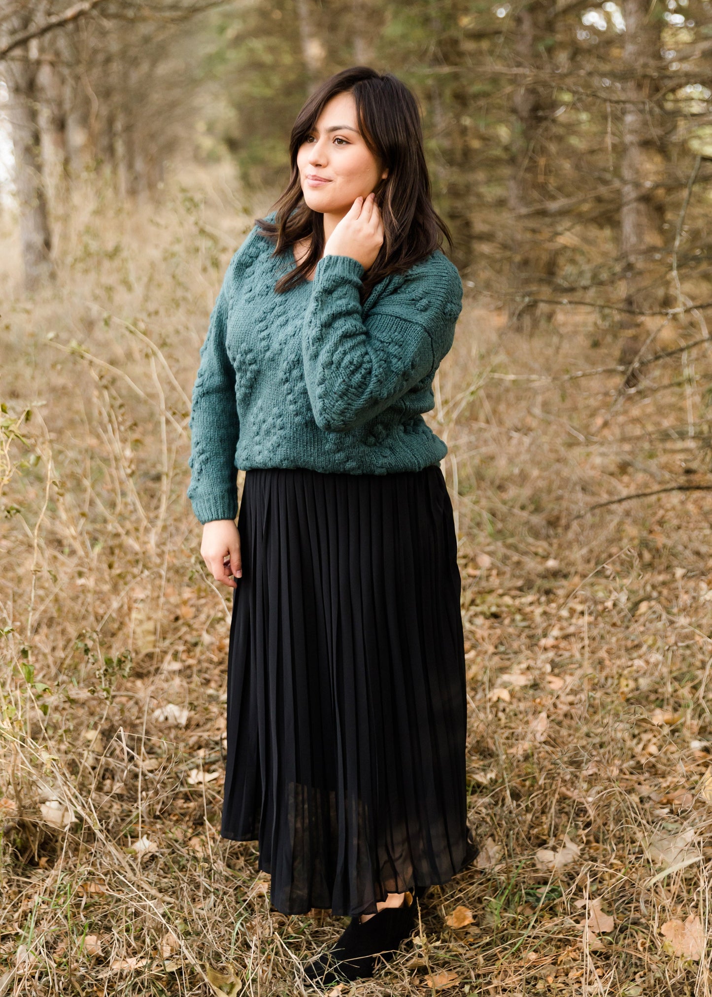 Chunky Knit V-Neck Sweater-FINAL SALE Tops