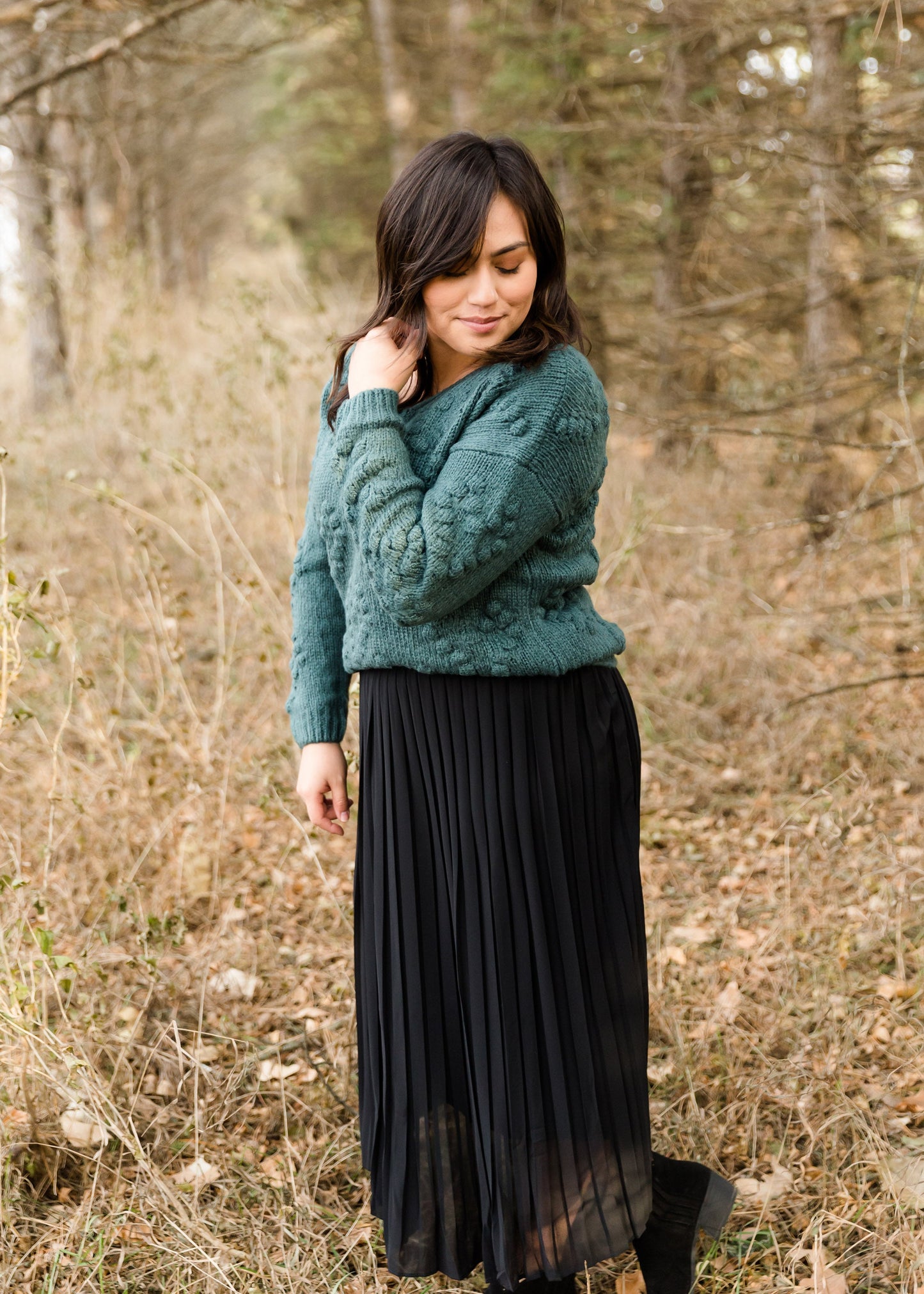 Chunky Knit V-Neck Sweater-FINAL SALE Tops