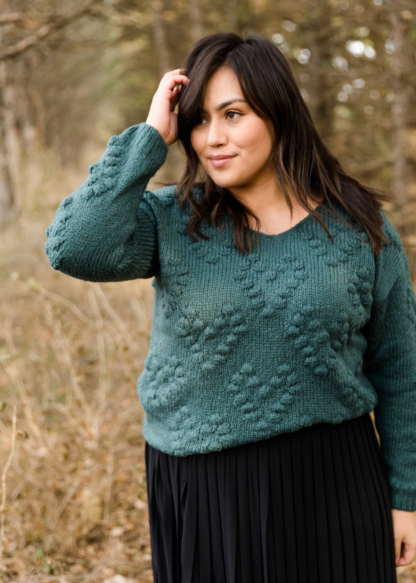 Chunky Knit V-Neck Sweater-FINAL SALE Tops