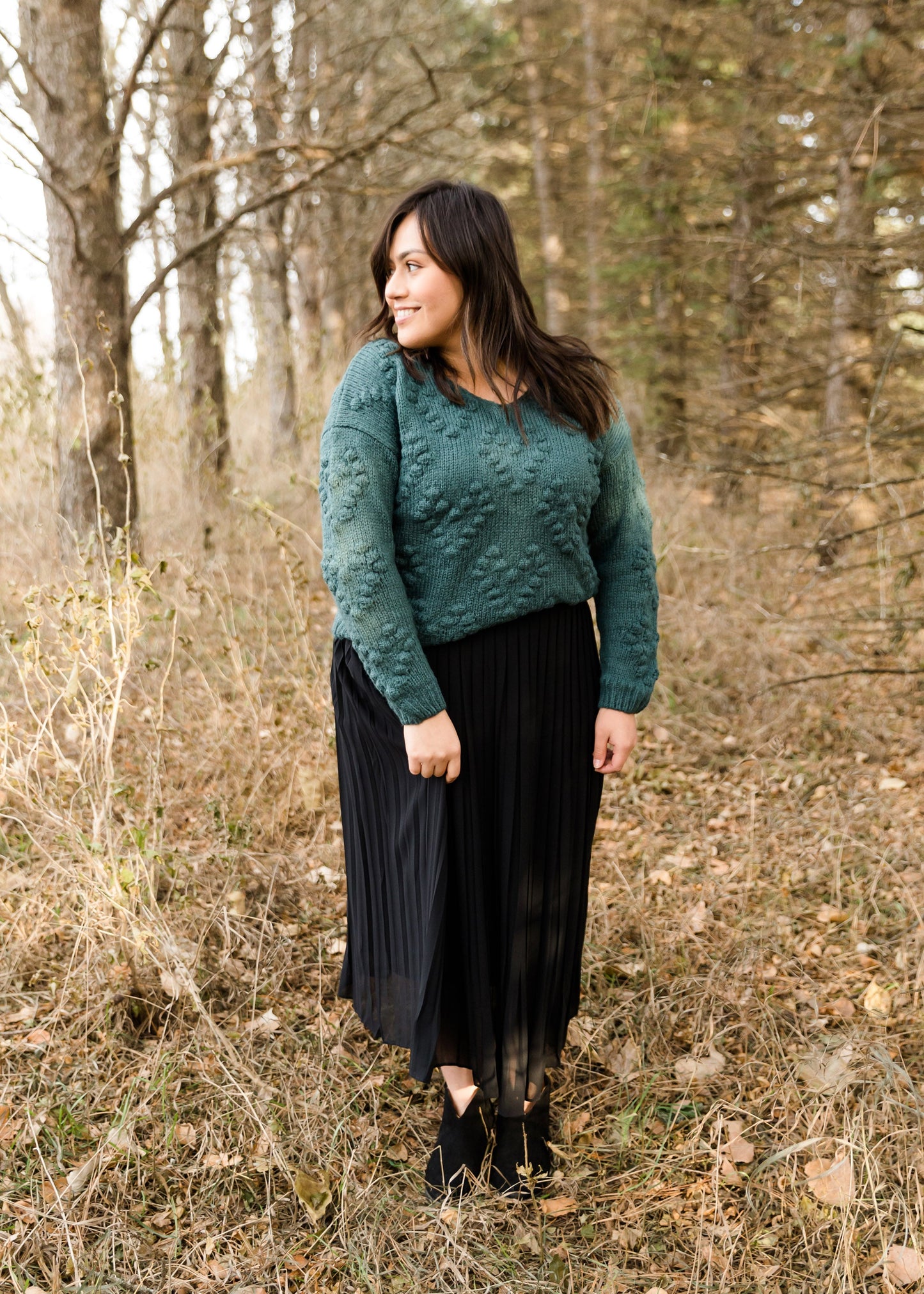 Chunky Knit V-Neck Sweater-FINAL SALE Tops