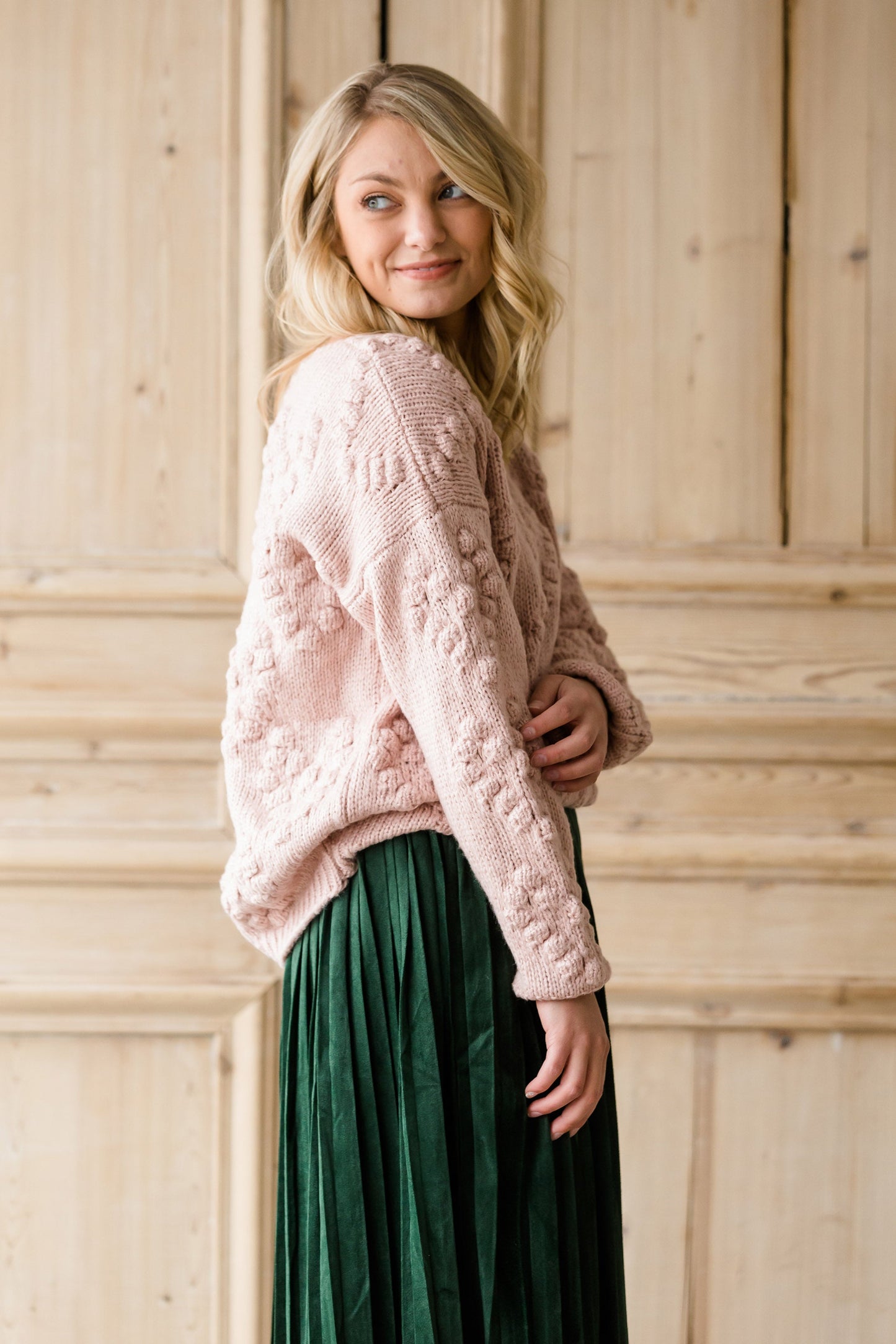 Chunky Knit V-Neck Sweater-FINAL SALE Tops