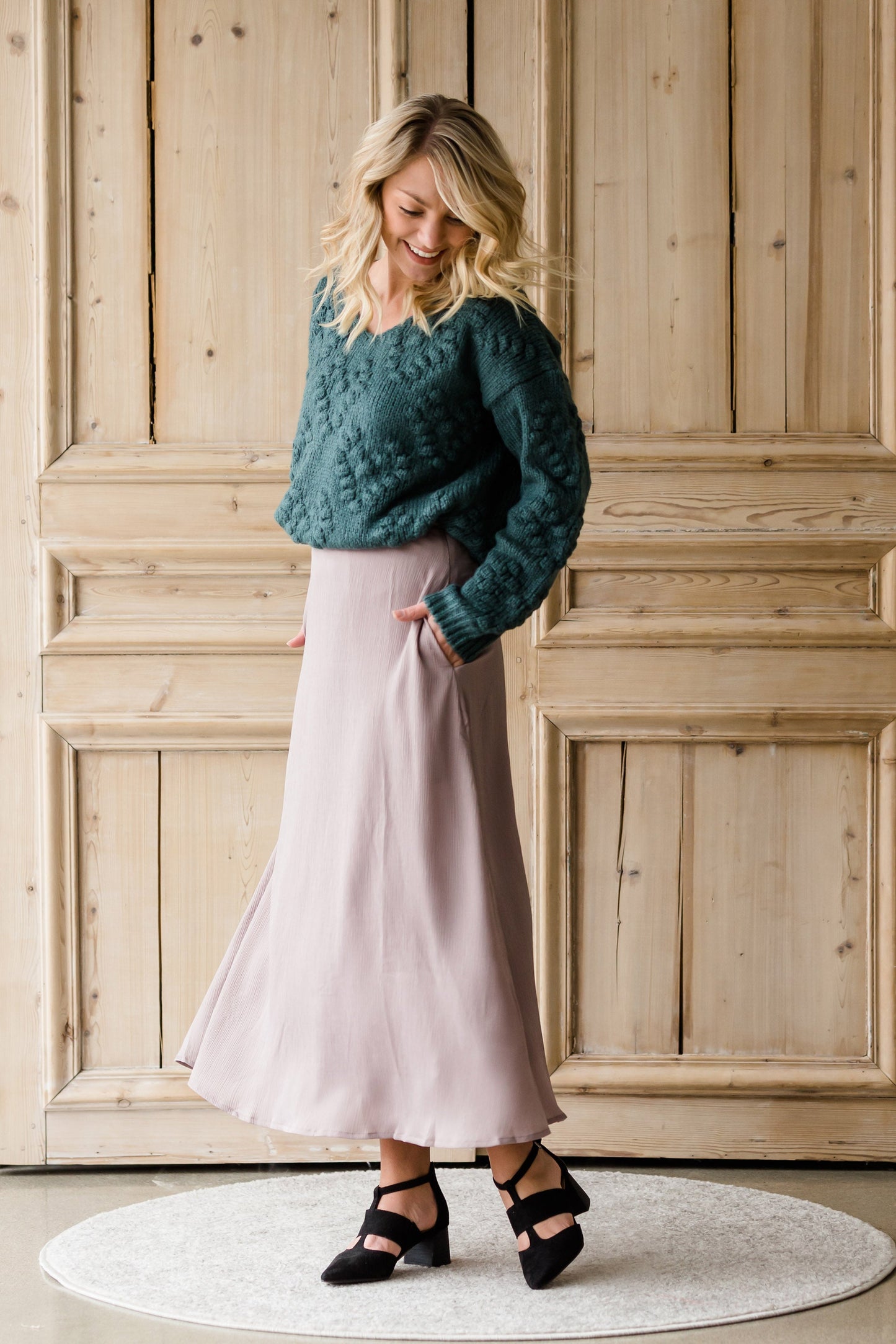 Chunky Knit V-Neck Sweater-FINAL SALE Tops