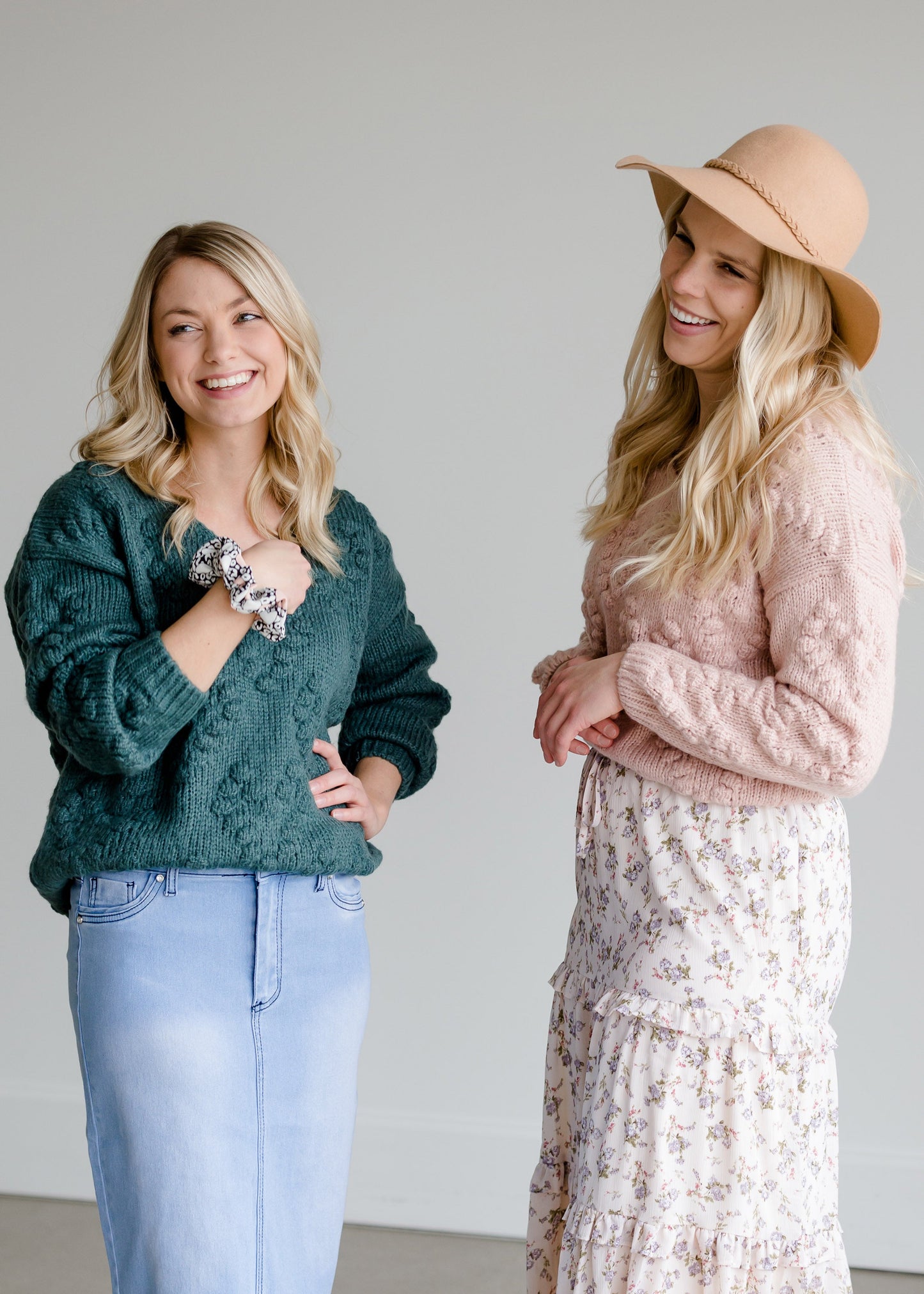 Chunky Knit V-Neck Sweater-FINAL SALE Tops