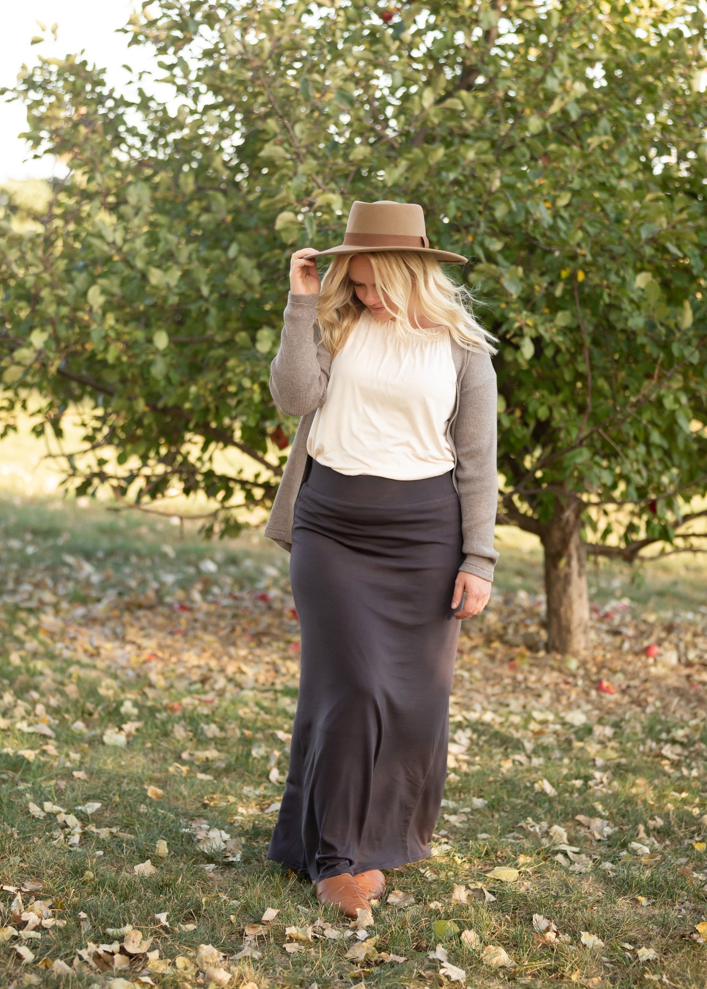 Clarise Charcoal Premium Knit Maxi Skirt Skirts