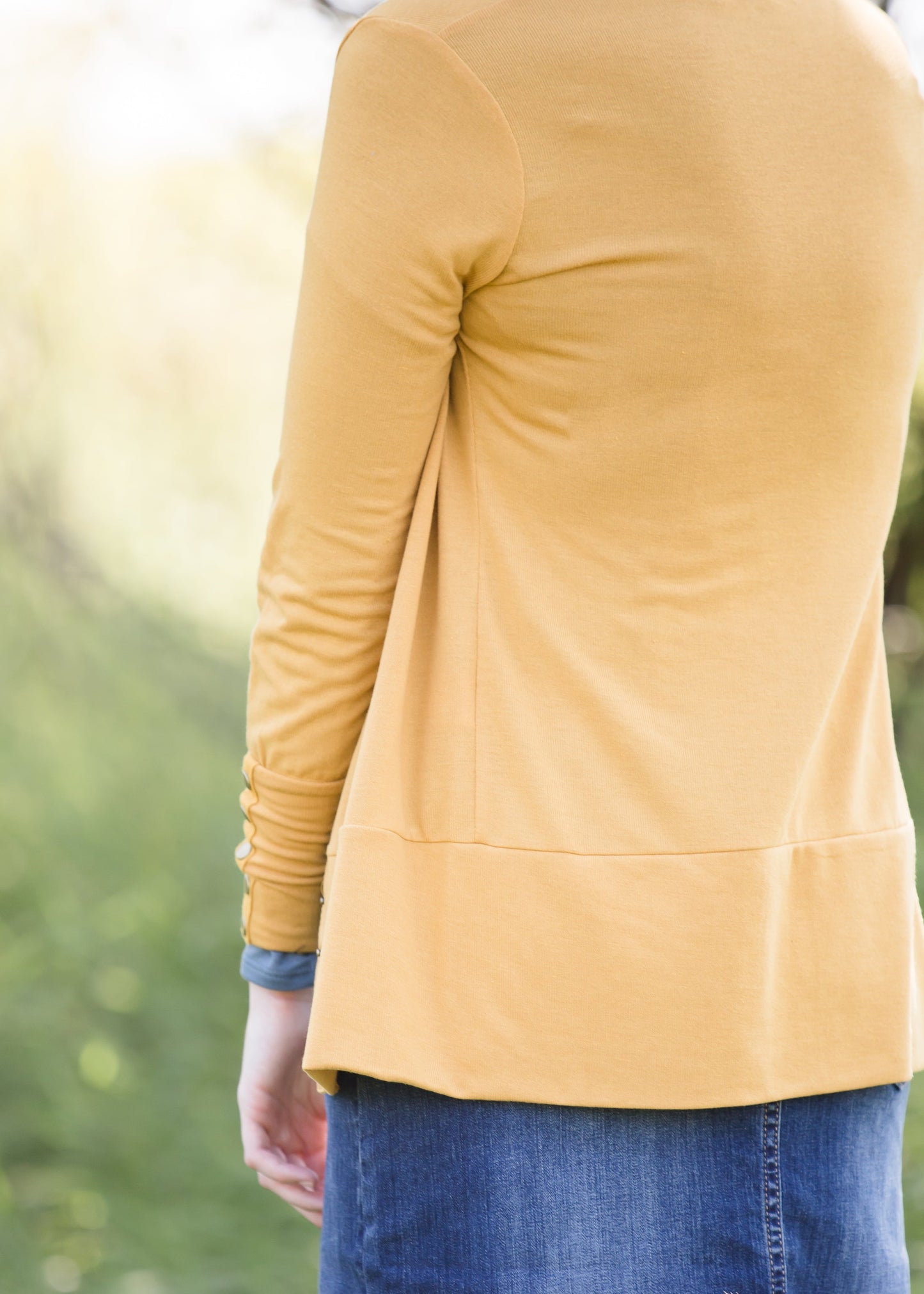 Classic knit brass button snap cardigan