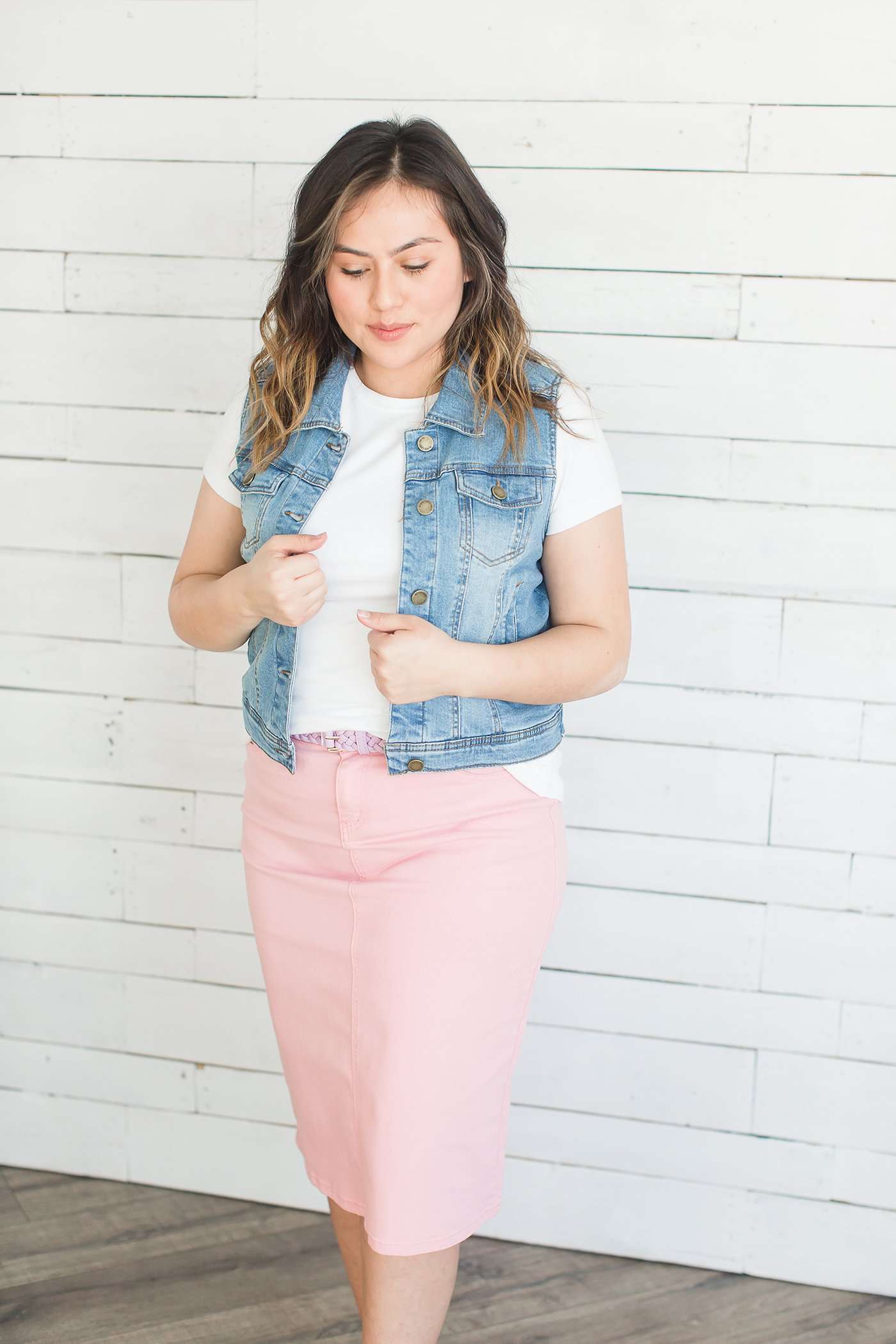 Modest women's layering tee in dark grey, blush, white, navy, teal or salmon.