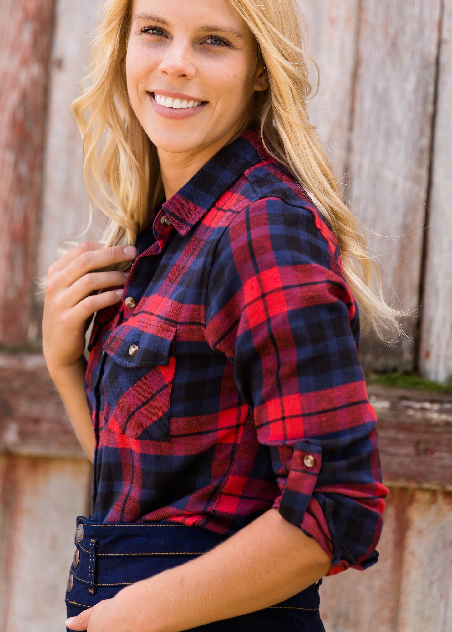 Cozy Checker Plaid Top