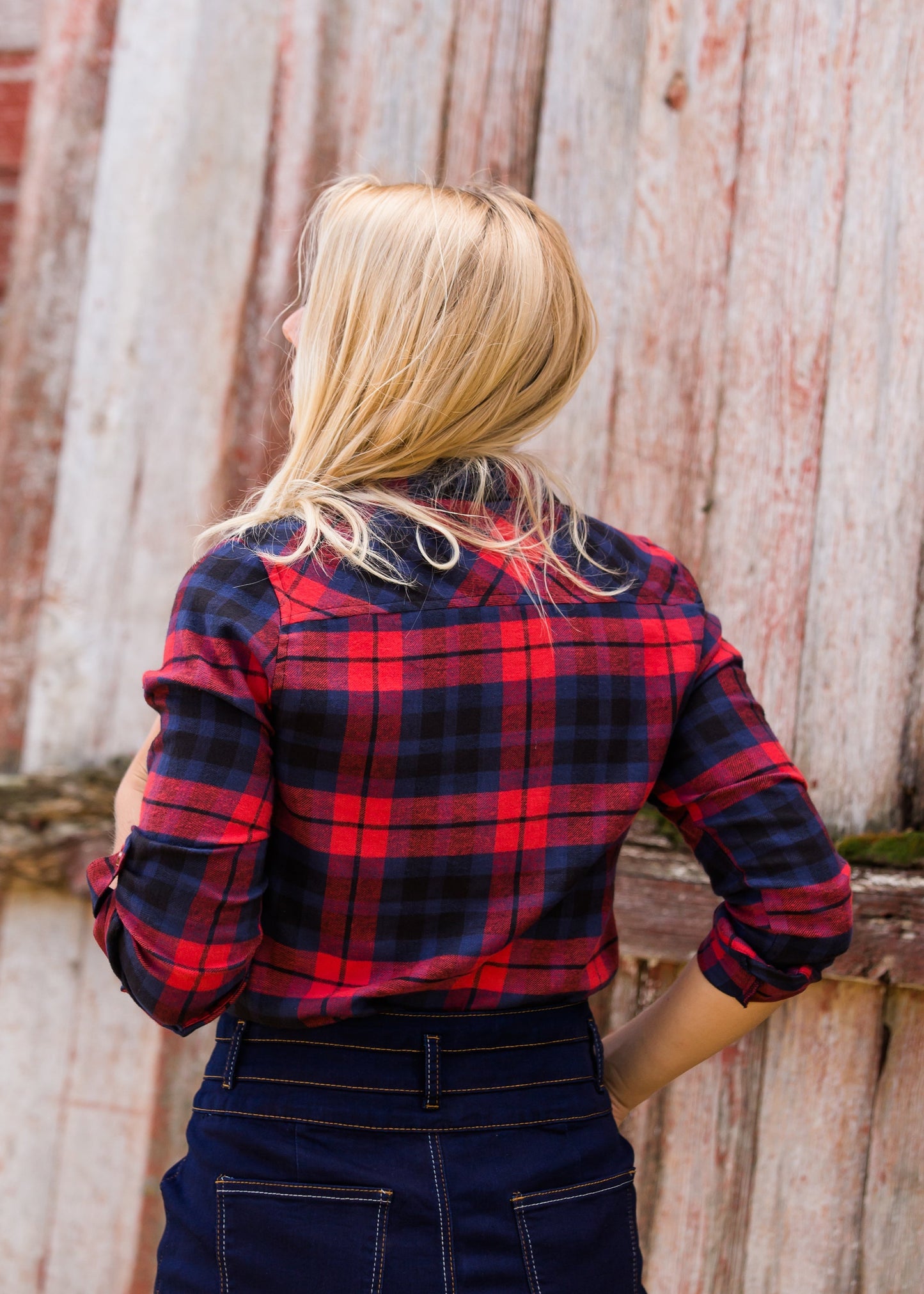 Cozy Checker Plaid Top