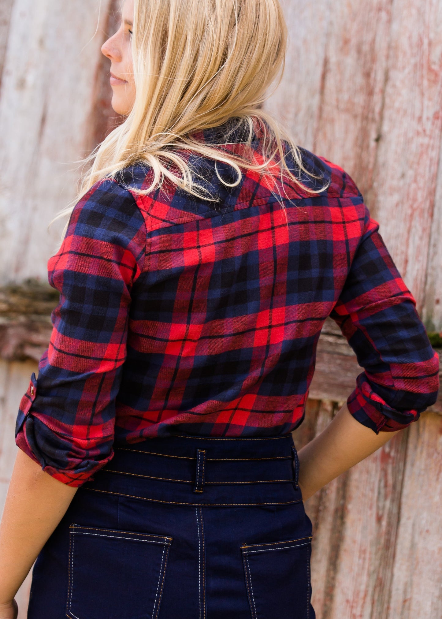 Cozy Checker Plaid Top