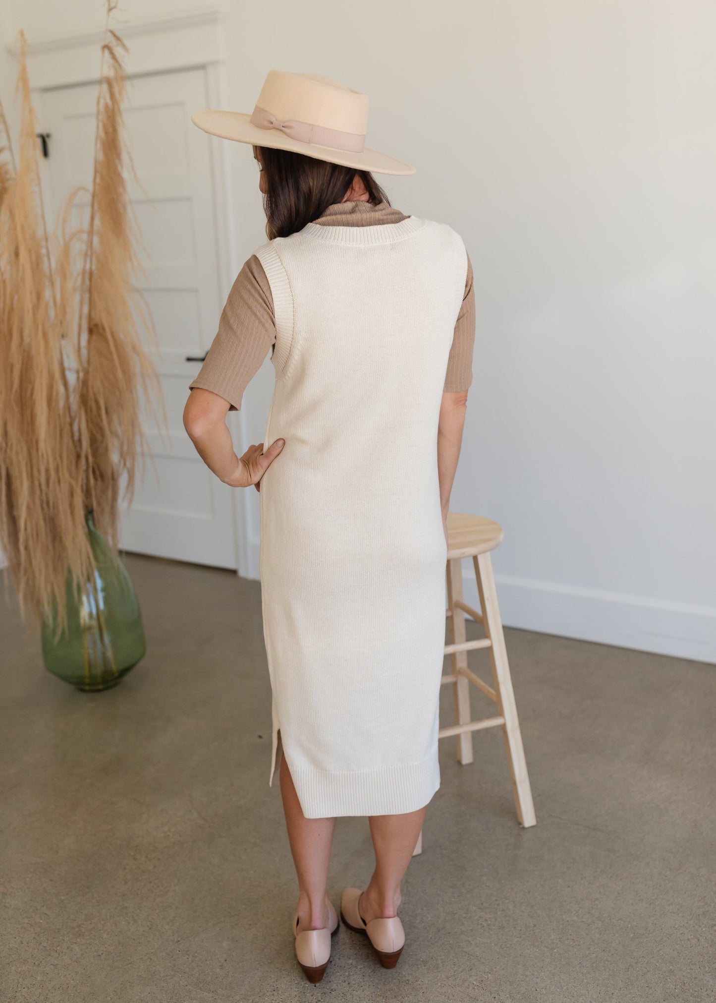 Cream Sweater Knit Jumper Dress Dresses Polagram + BaeVely