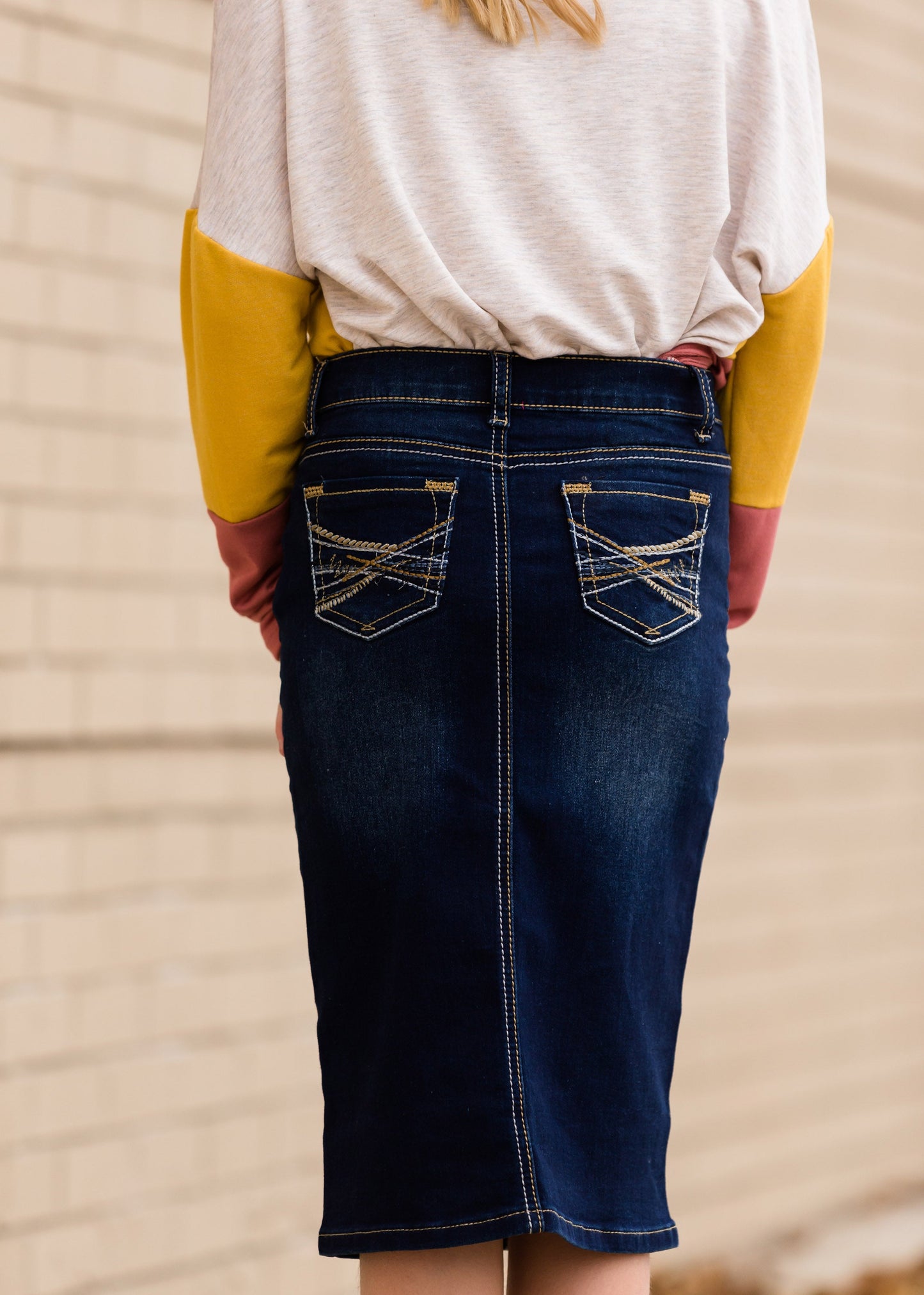 Cross Stitch Pocket Midi Skirt Skirts