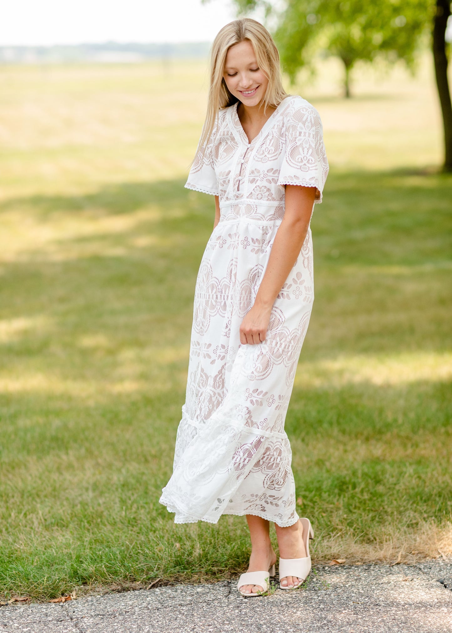 Detailed Lace Maxi Dress - FINAL SALE Dresses