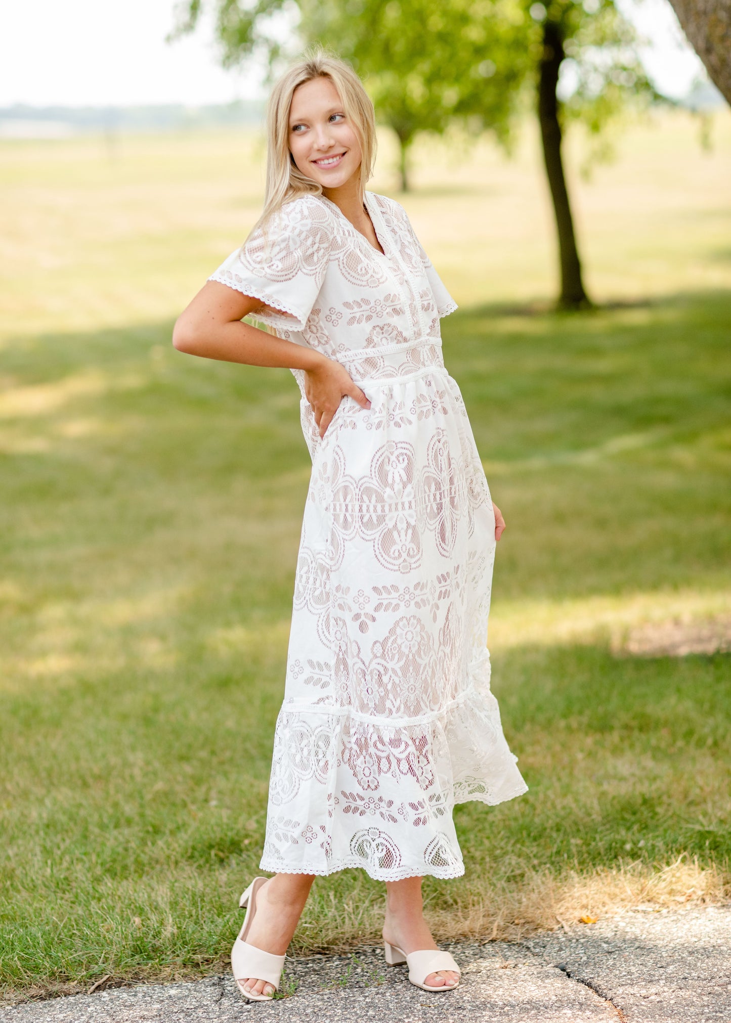 Detailed Lace Maxi Dress - FINAL SALE Dresses