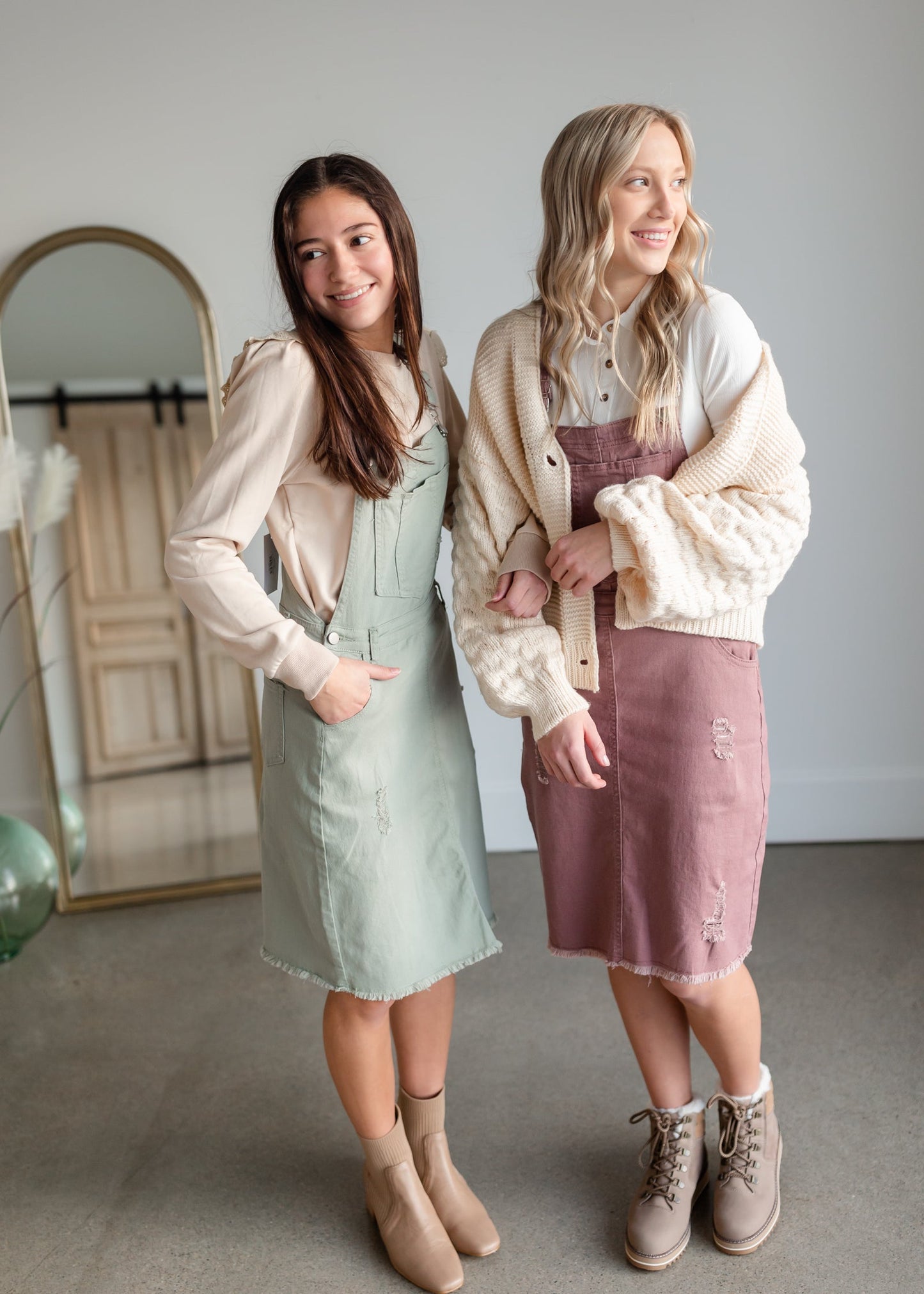 Distressed Overall Midi Dress Dresses Polagram + BaeVely