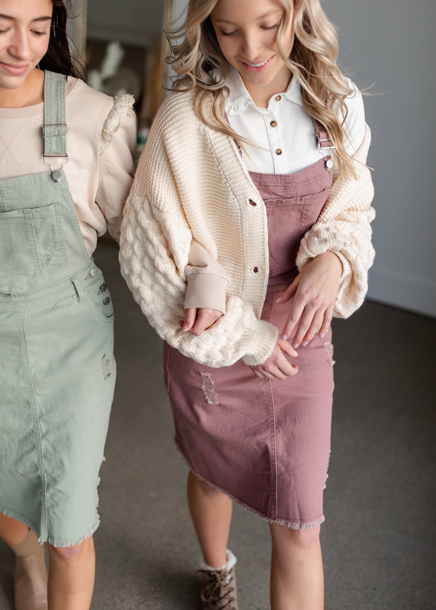 Distressed Overall Midi Dress Dresses Polagram + BaeVely