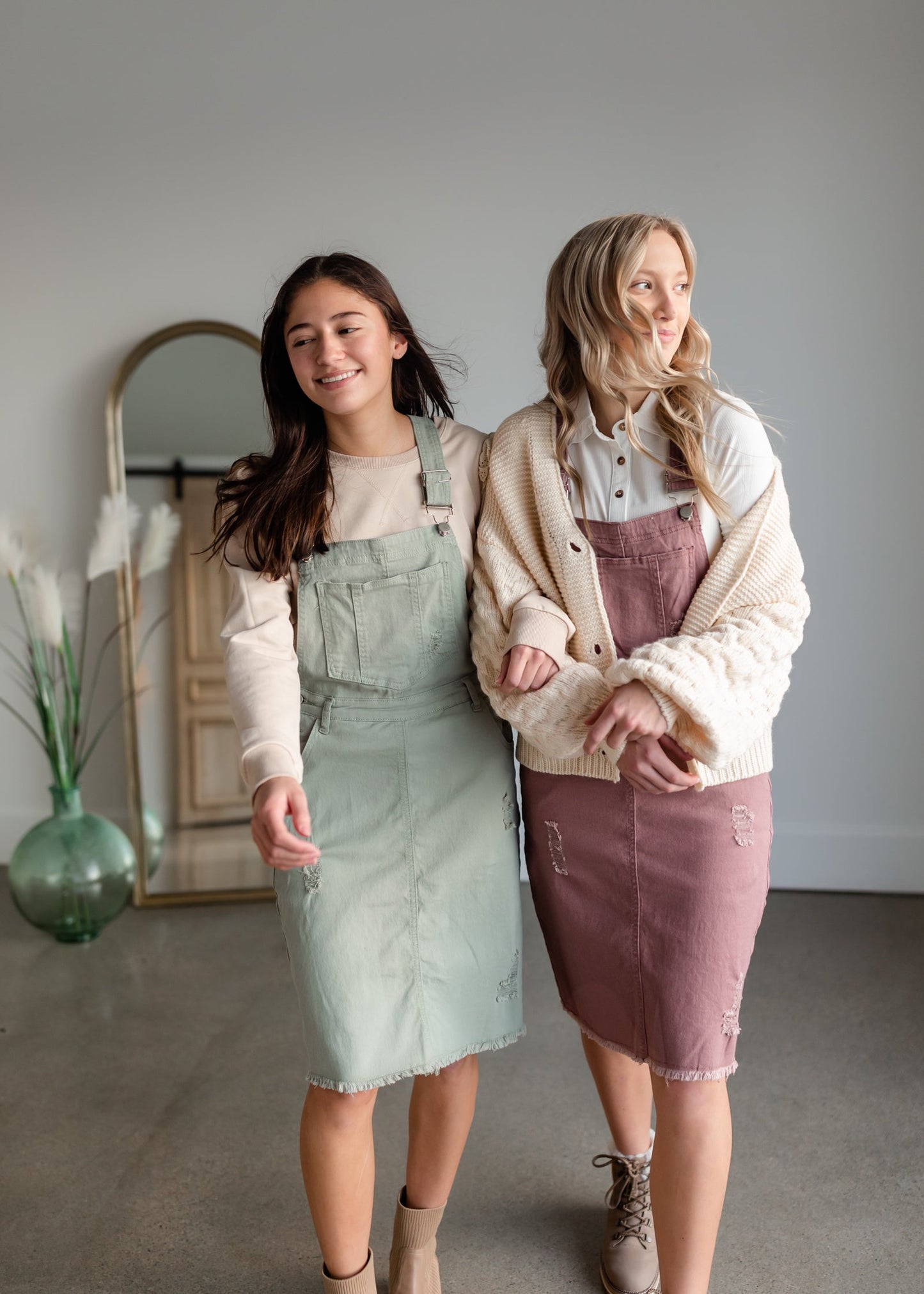 Distressed Overall Midi Dress Dresses Polagram + BaeVely