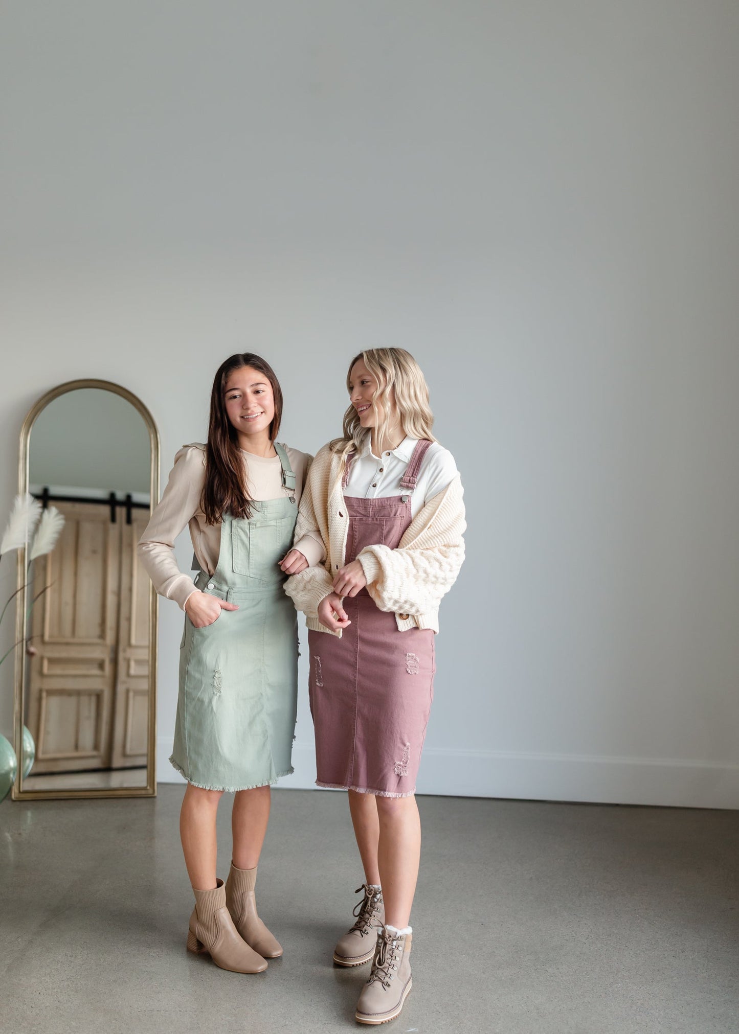 Distressed Overall Midi Dress Dresses Polagram + BaeVely
