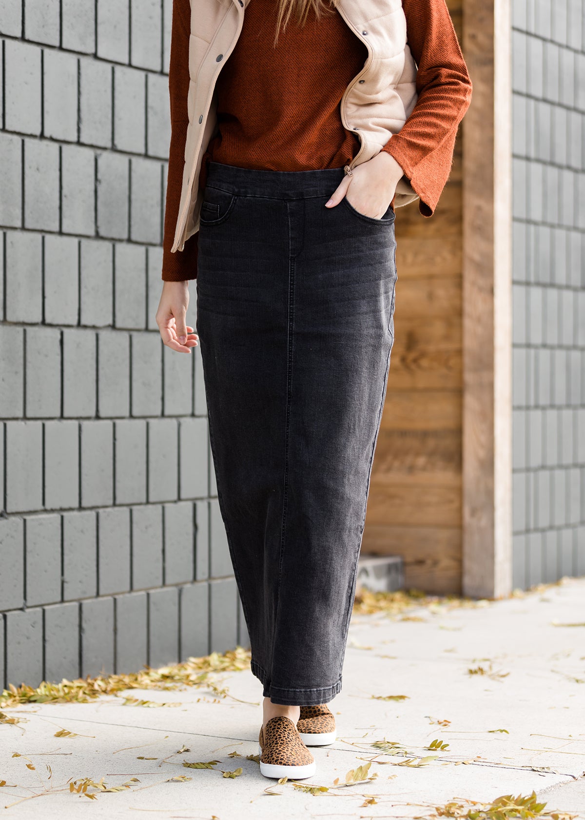 Donna Long Denim Skirt - FINAL SALE Skirts