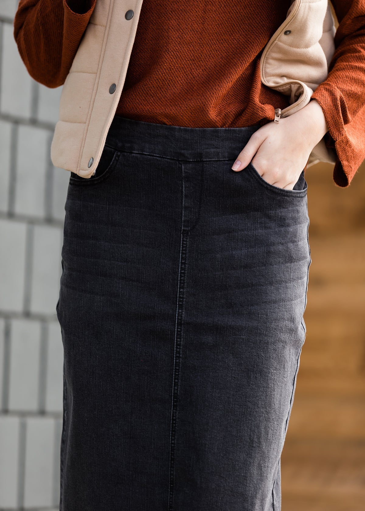 Donna Long Denim Skirt - FINAL SALE Skirts