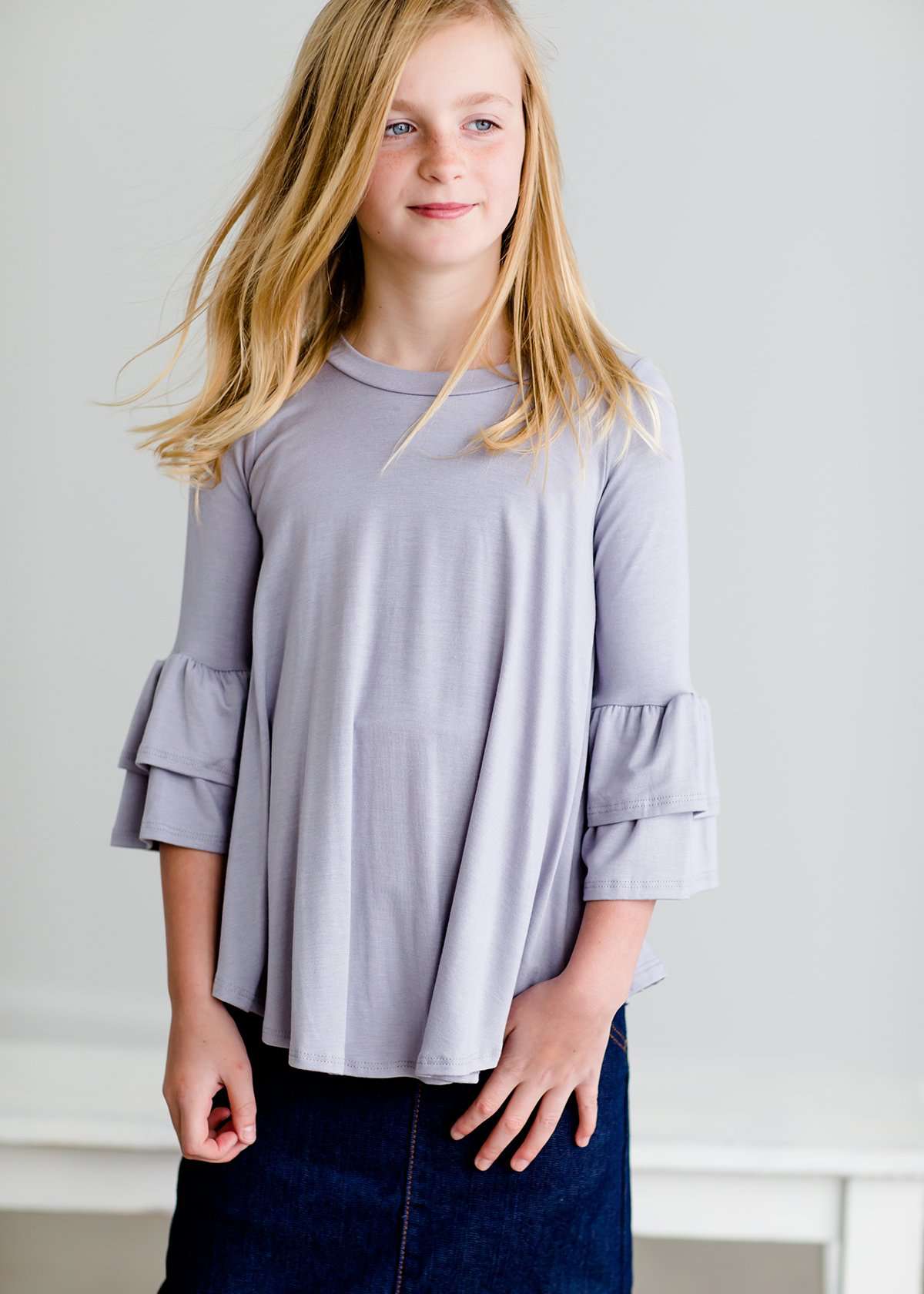 Double Ruffle Sleeve Top - FINAL SALE Tops