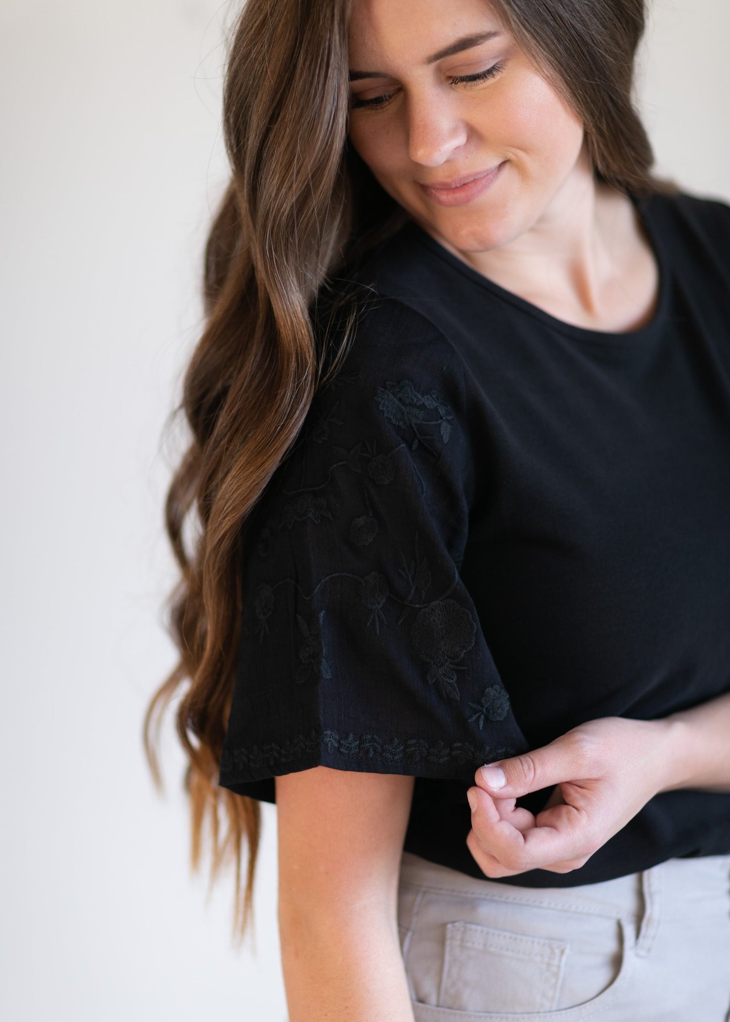 Elizabeth Embroidered Top Tops