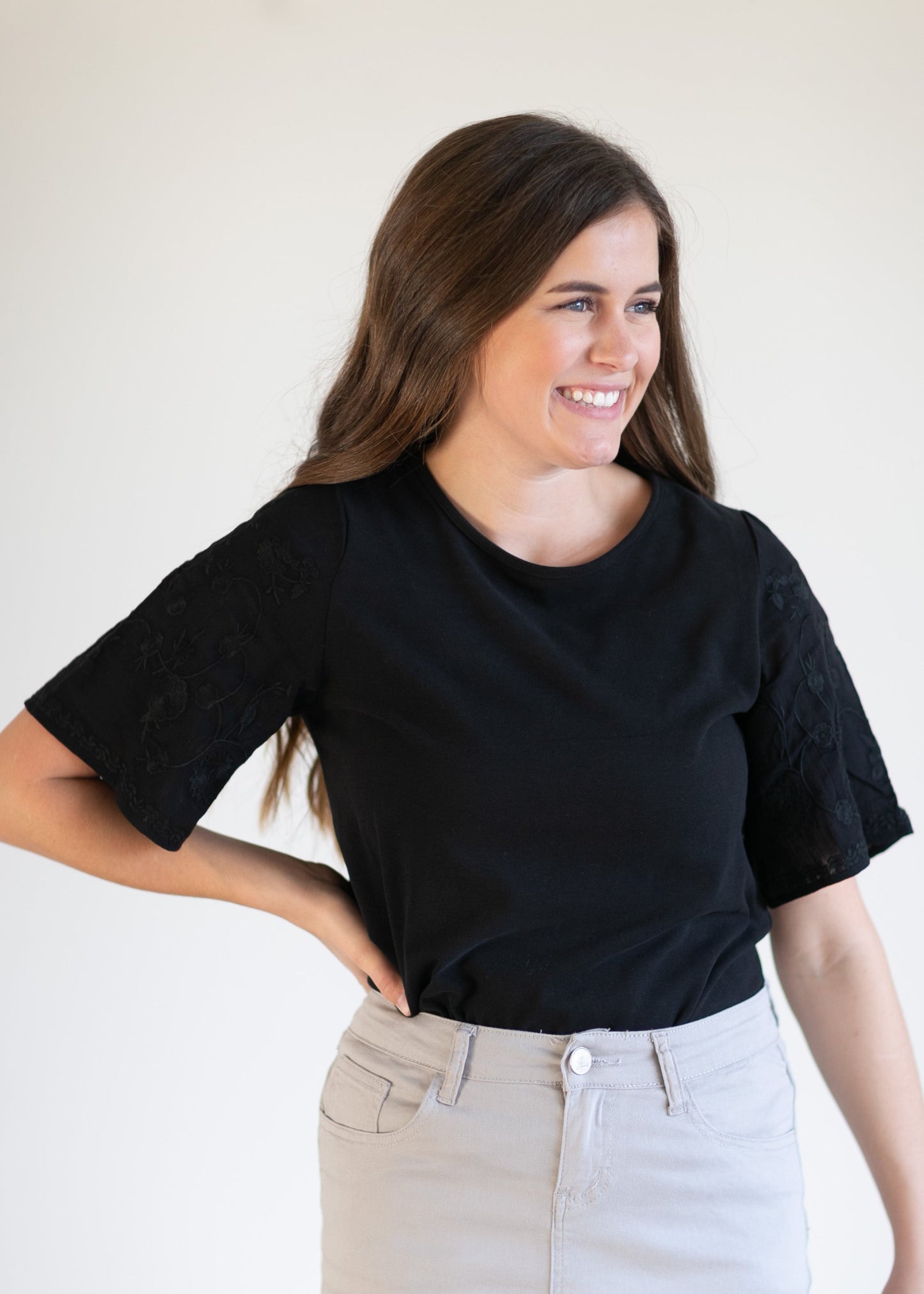 Elizabeth Embroidered Top Tops